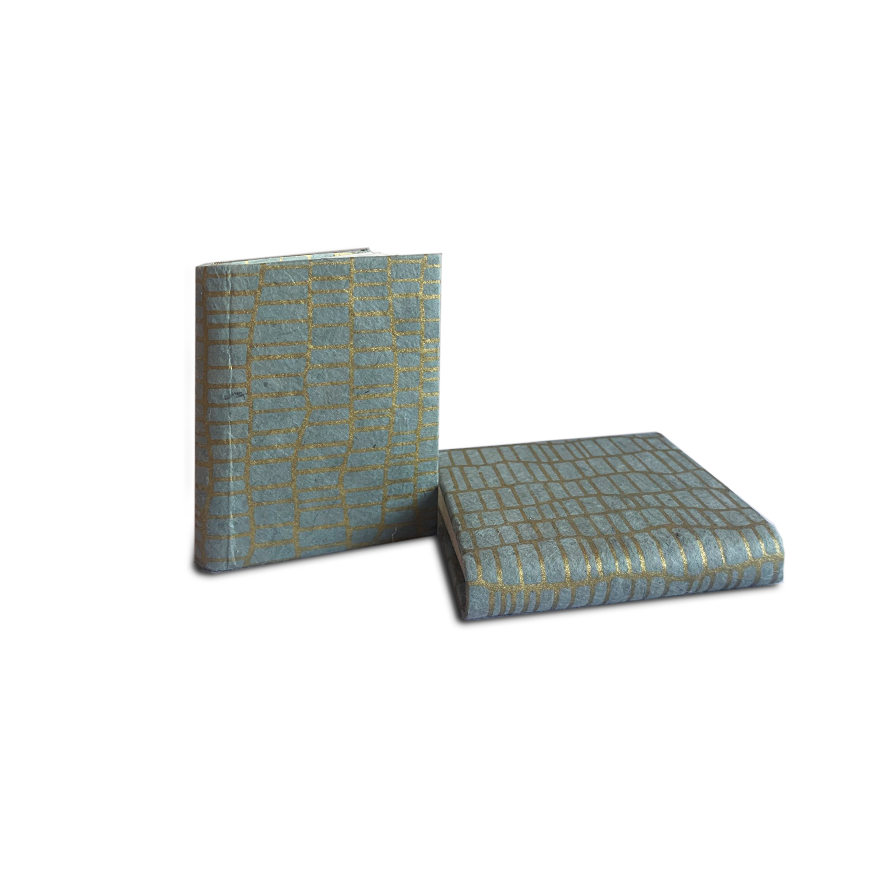 Notizbuch grau-gold, H 7,5 cm, B 5,5 cm