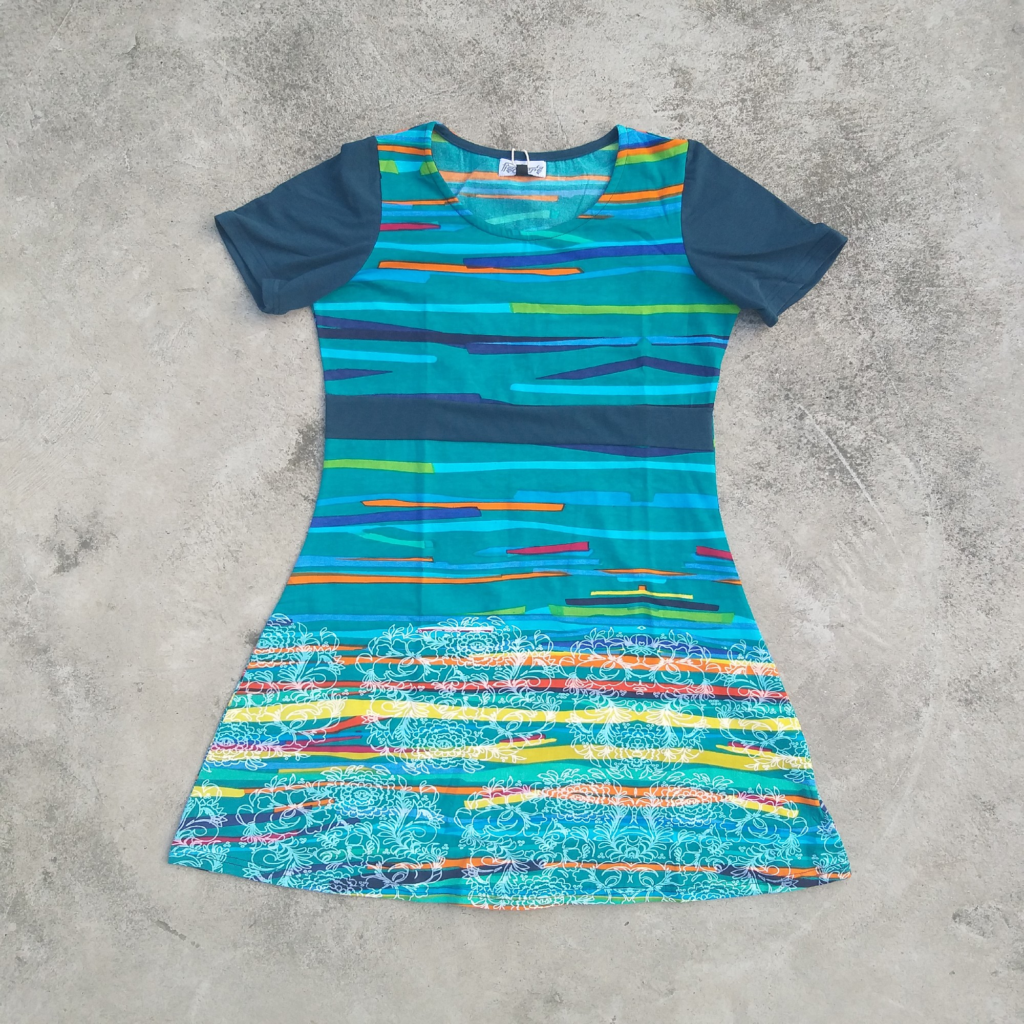 Kleid mit Kurzarm 'Colares' M , blaugrün, T 86,5 cm, B 45,5 cm