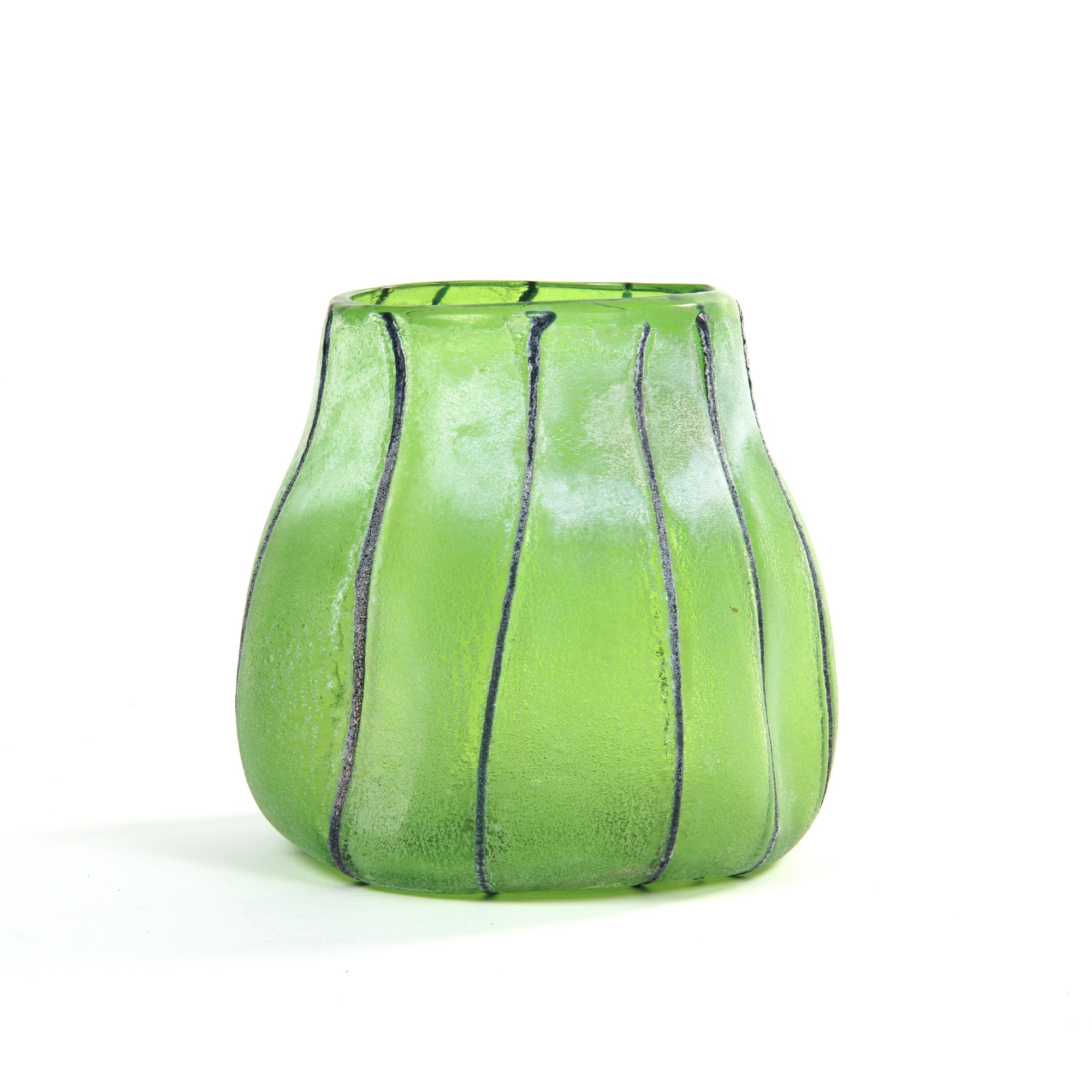 Glasvase 'Delia', grün, Ø 20 cm, H 20 cm