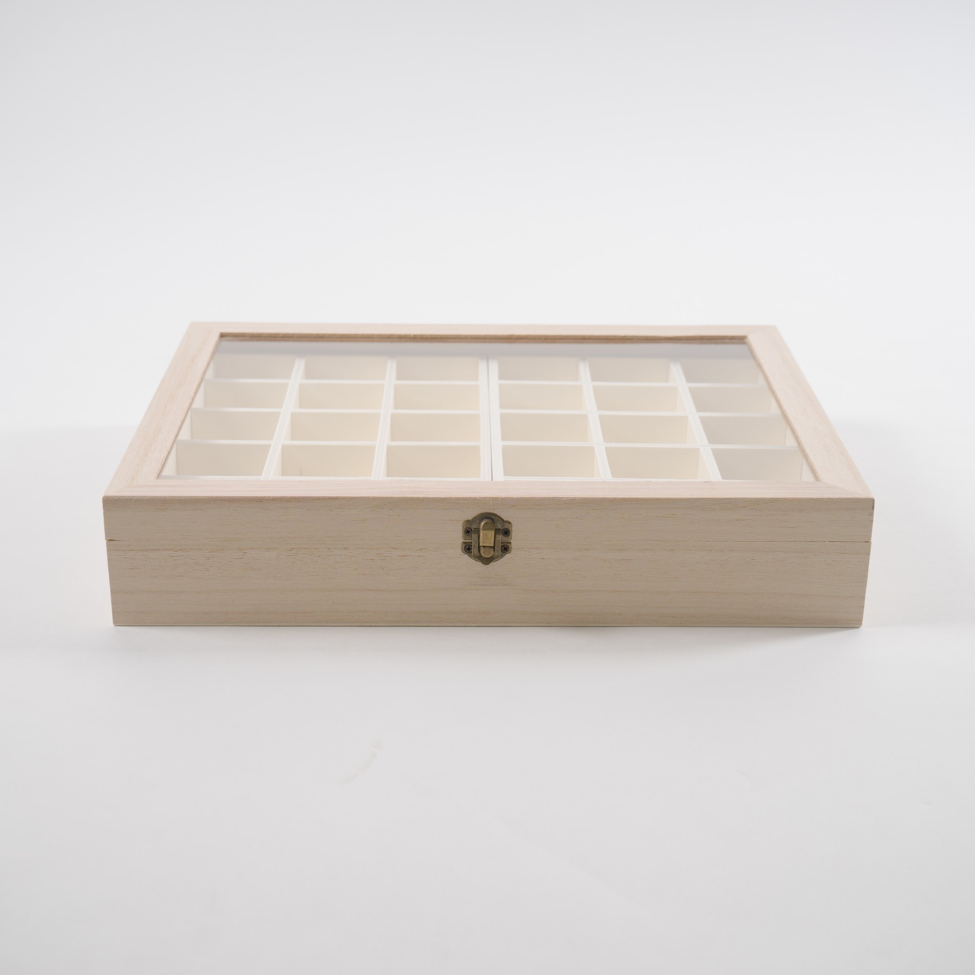 Sortierkasten 'Caisse' mit 42 Sortierboxen, natur, L 30 cm, B 40 cm, H 8 cm