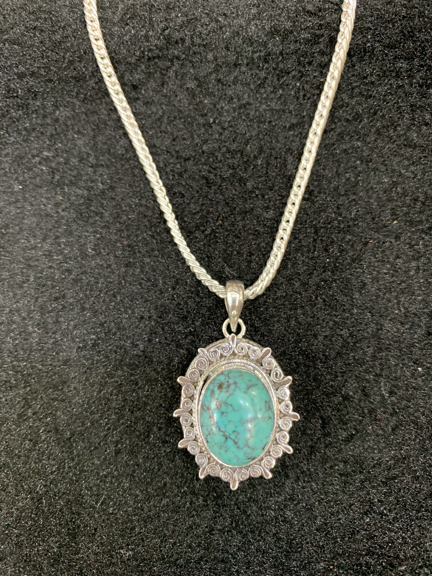 Medaillon 925 Silber mit Türkis, aufklappbar