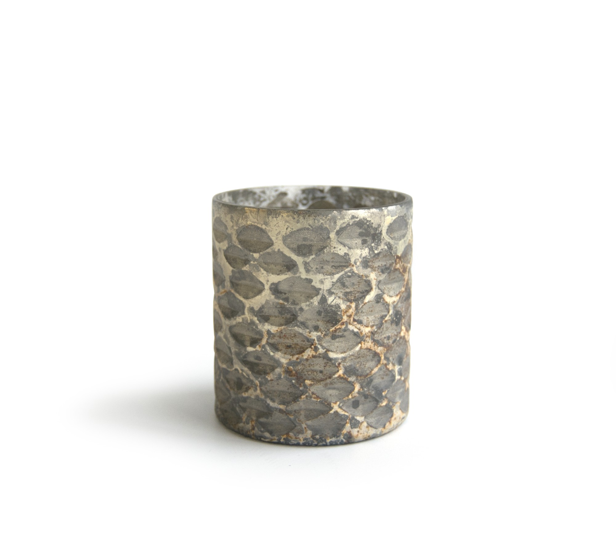 Teelichthalter 'Votive S', antik silber, Ø 7 cm, H 8 cm
