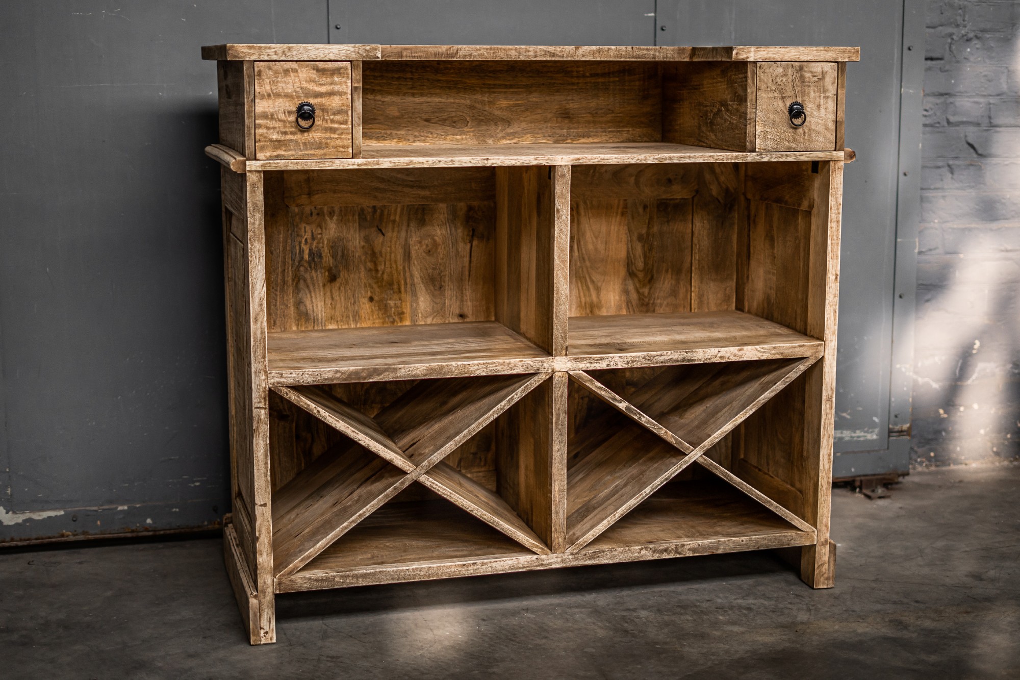 Thekenanrichte 'Kauntara', braun, T 120 cm, B 50 cm, H 108 cm