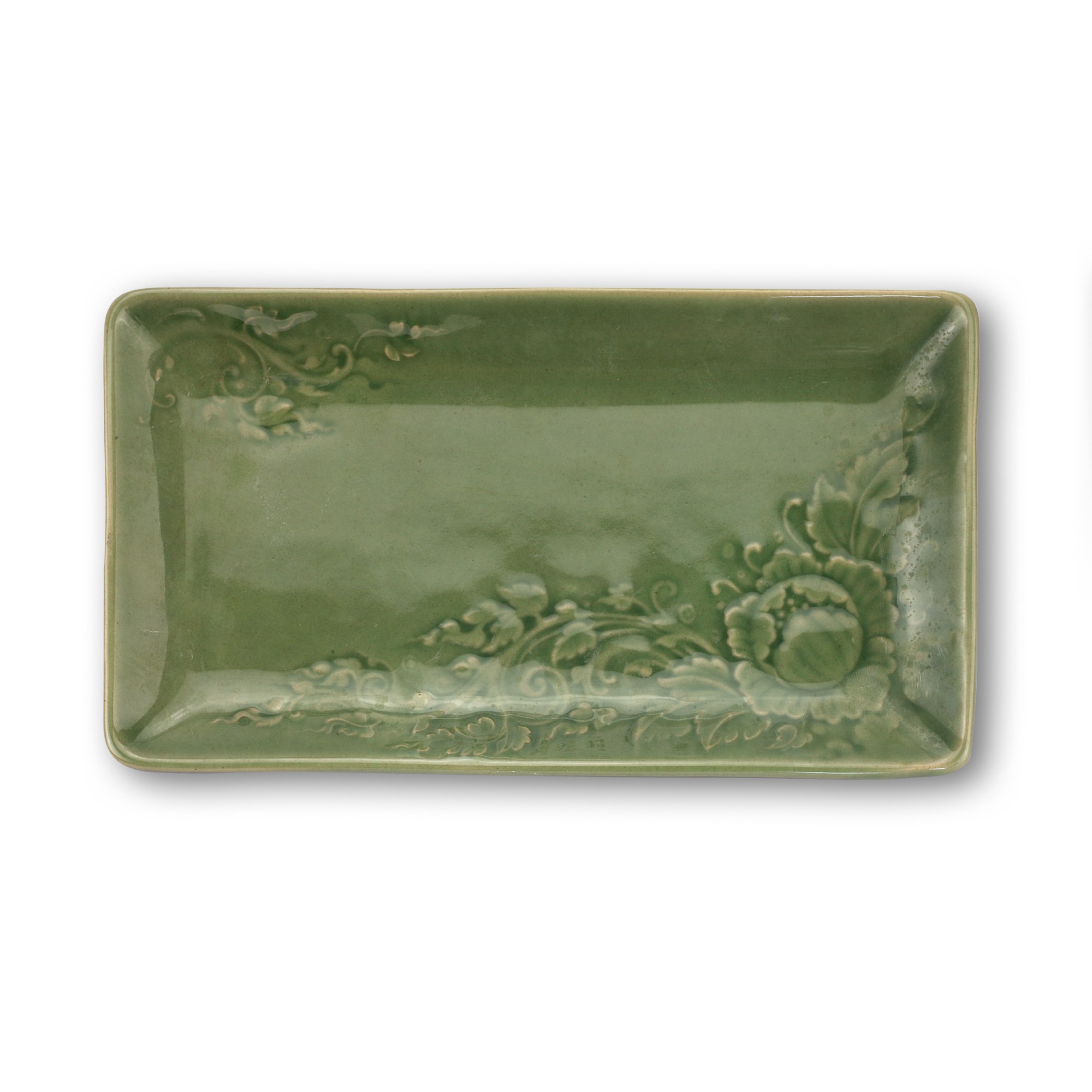 Teller 'Celadon', grün, T 20 cm, B 11 cm, H 2 cm