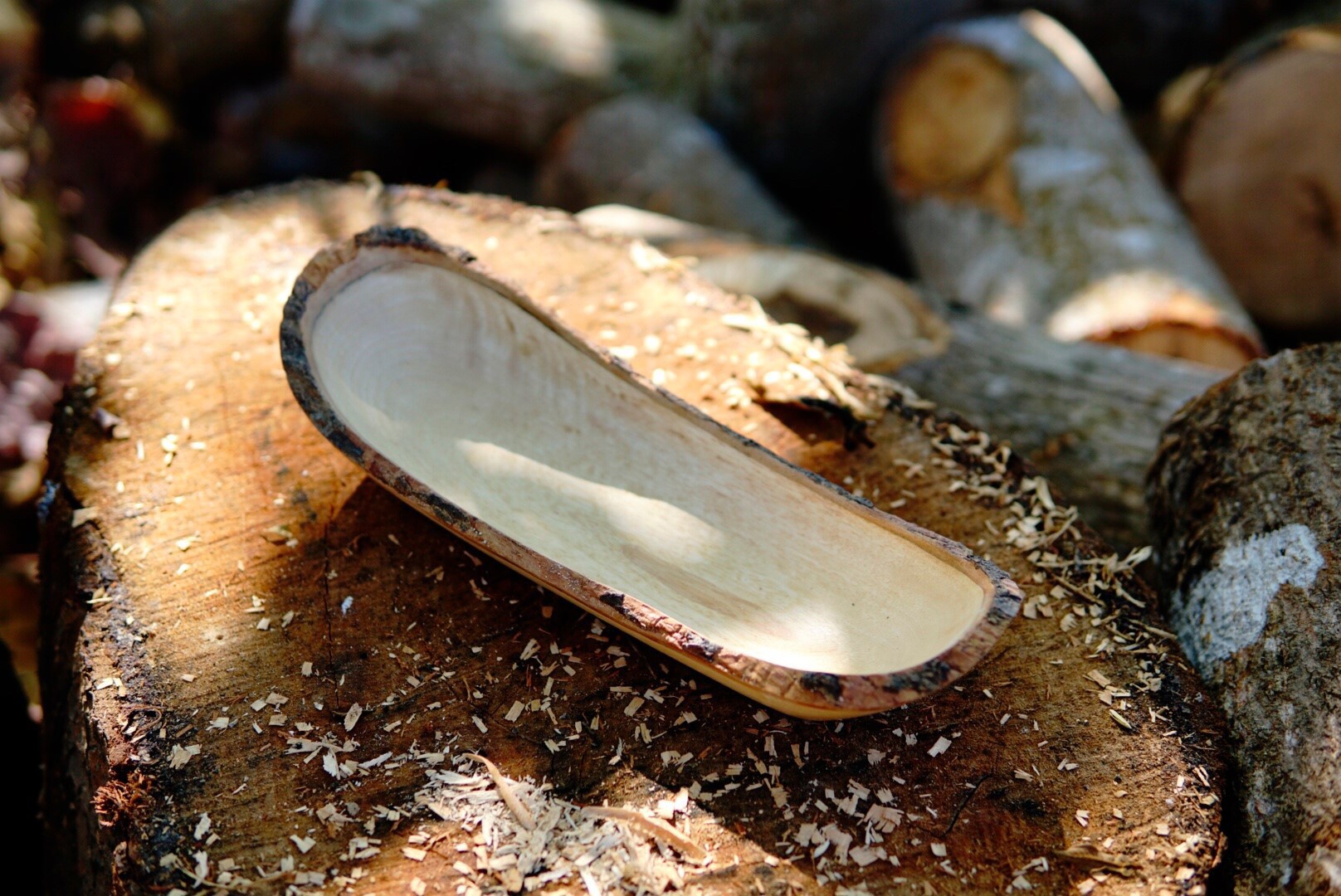 Baumrinden-Schale lang, Mangoholz, L 30 cm, B 11 cm, H 7 cm