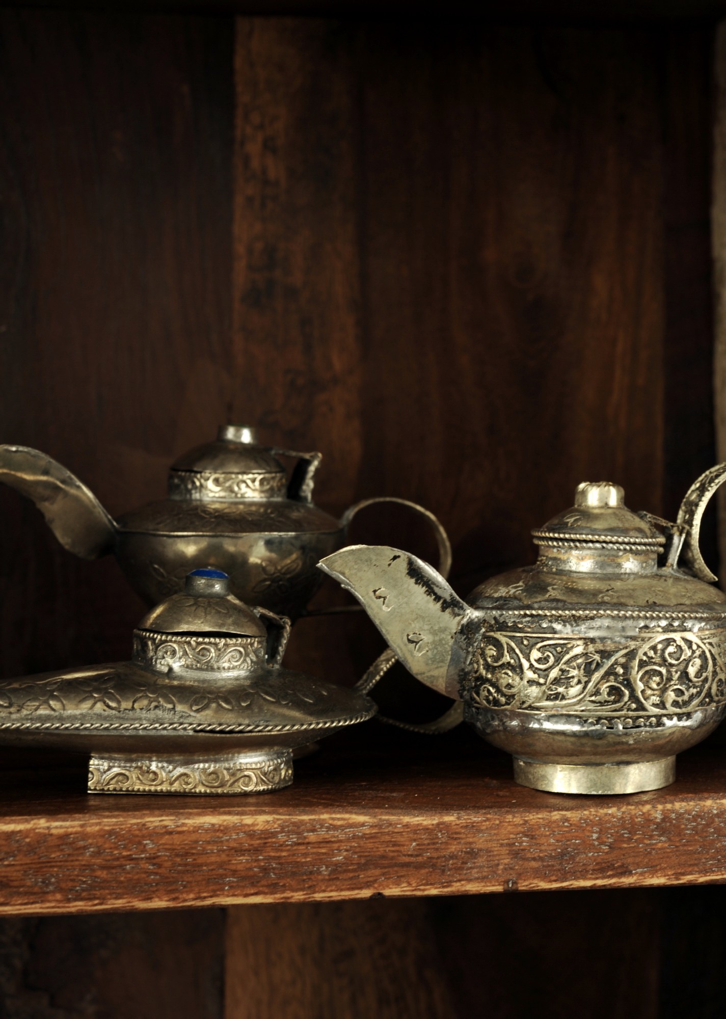 Pillendose/Schmuckdose 'Tea', handgefertigt, silber, Ø 5 cm, H 8 cm