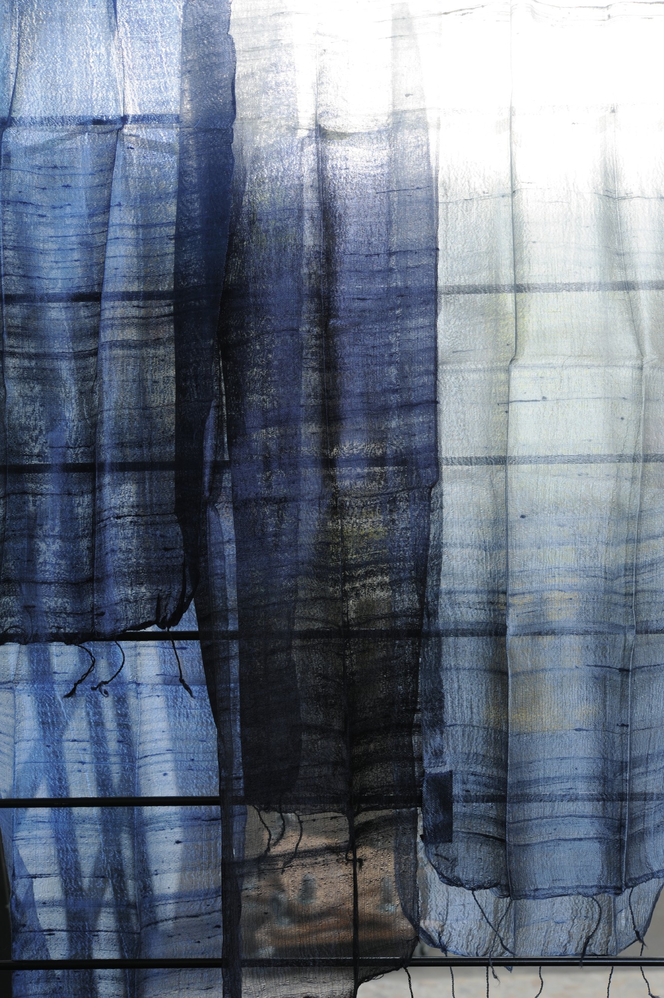 Seidenschal aus Thailand, blau, L 175 cm, B 35 cm