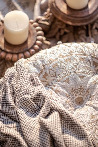 Sitzkissen 'Mala', beige, Ø 55 cm, H 10 cm