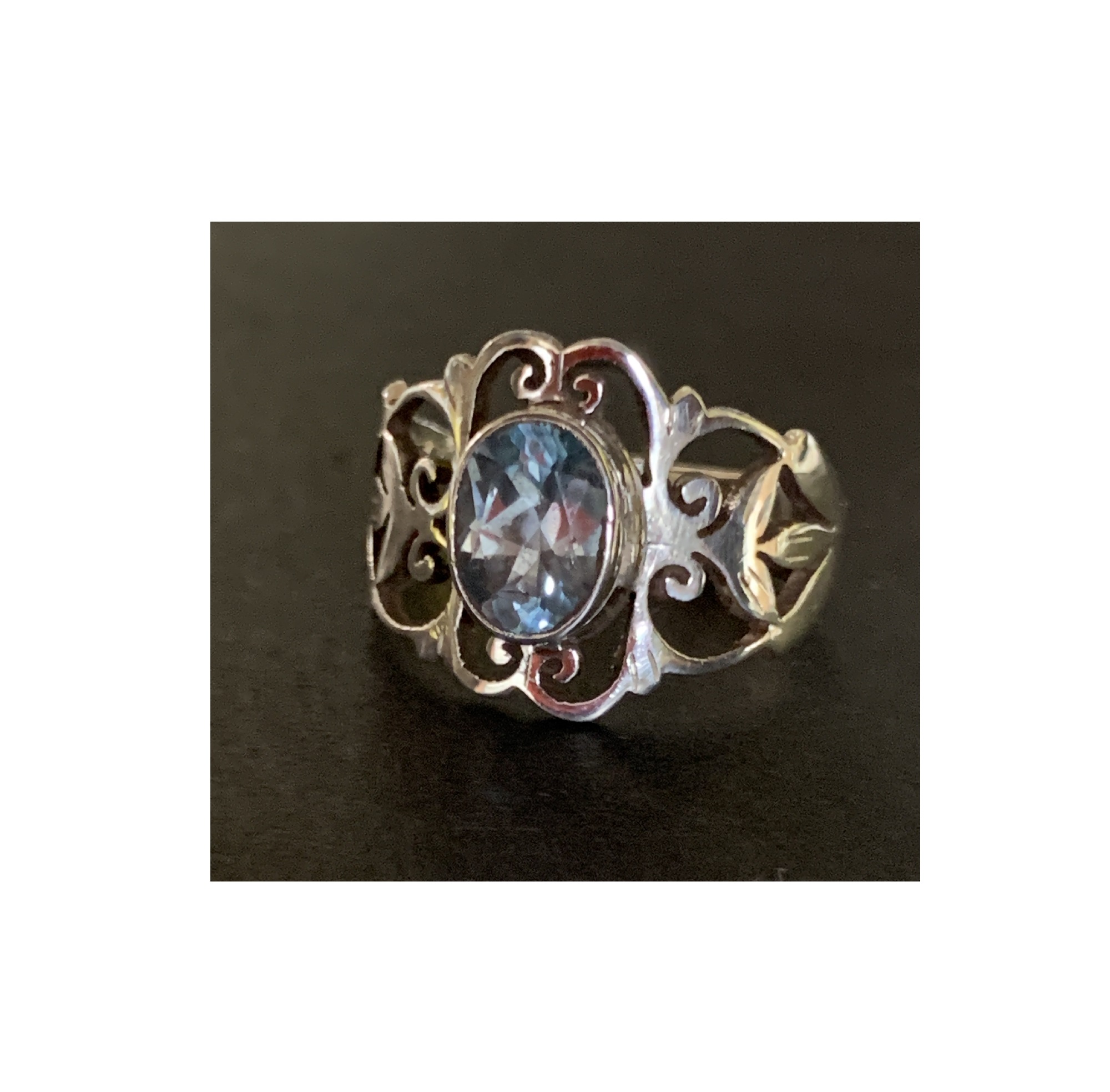 Ring 'Blauer Topas' in 925 Silber