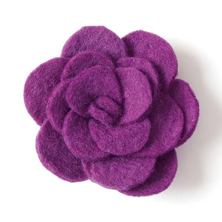 Brosche "Rose", lila, Ø 7,5 cm