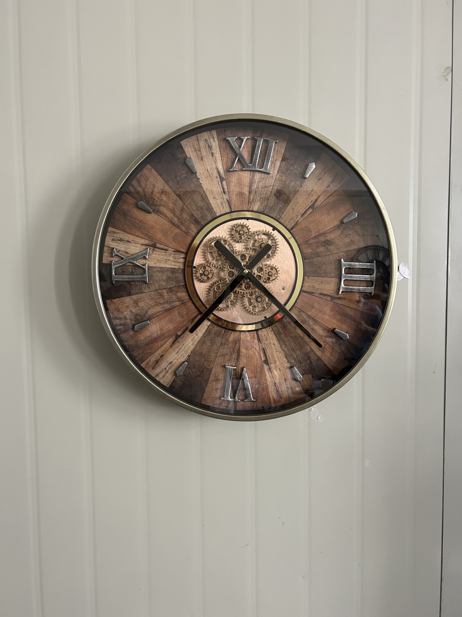 Wanduhr 'Keezen', gold, Holz, Ø 50 cm, 8 cm