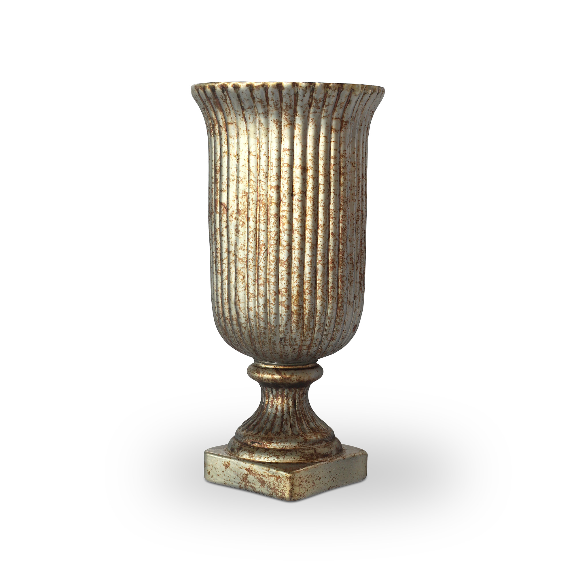 Glaspokal 'Eles' antik silber, H 32 cm, Ø 15 cm