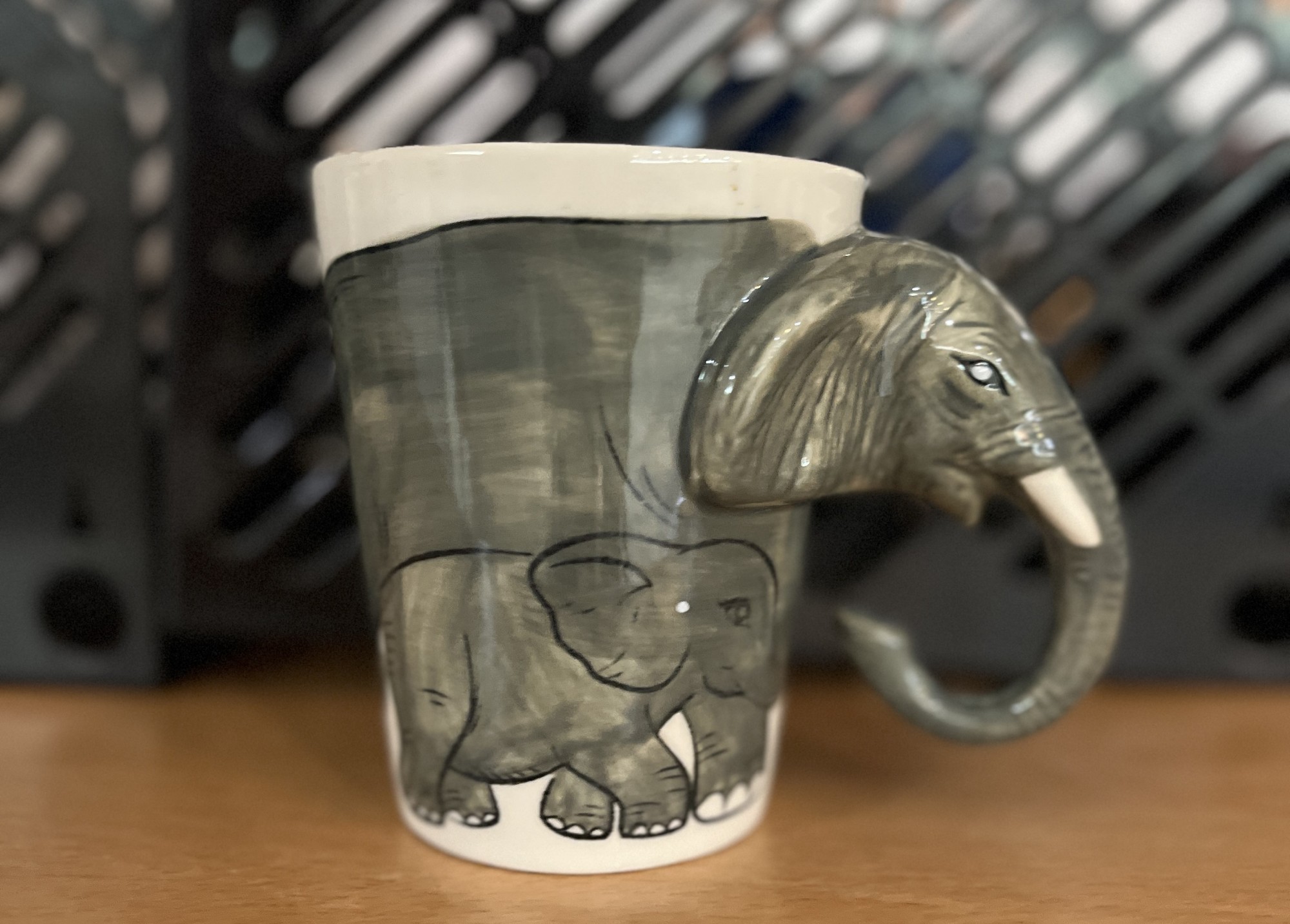 Keramiktasse 'Elefant', Ø 8 cm, H 10 cm