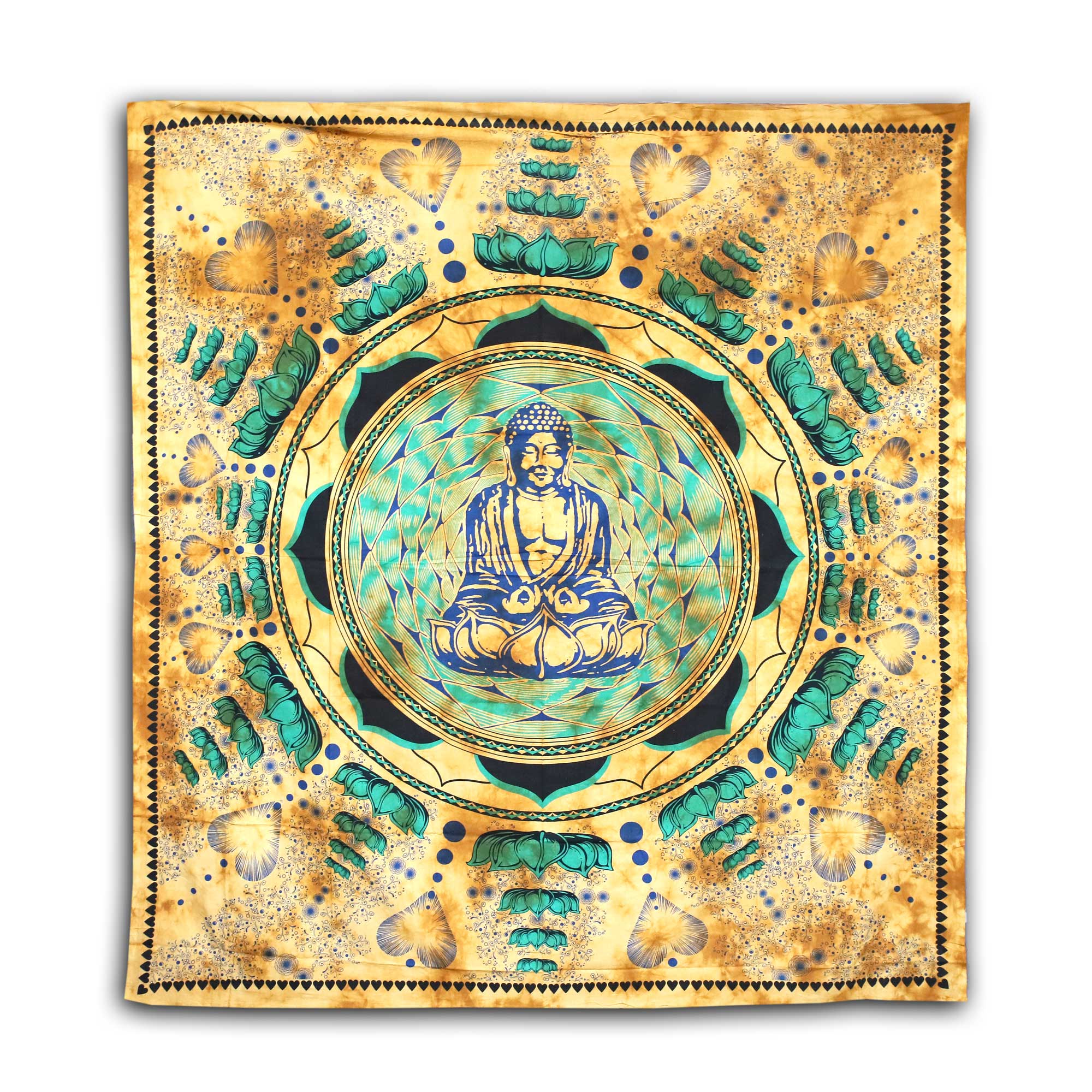 Tagesdecke 'Buddha', braun, multicolor, L 240 cm, B 213 cm