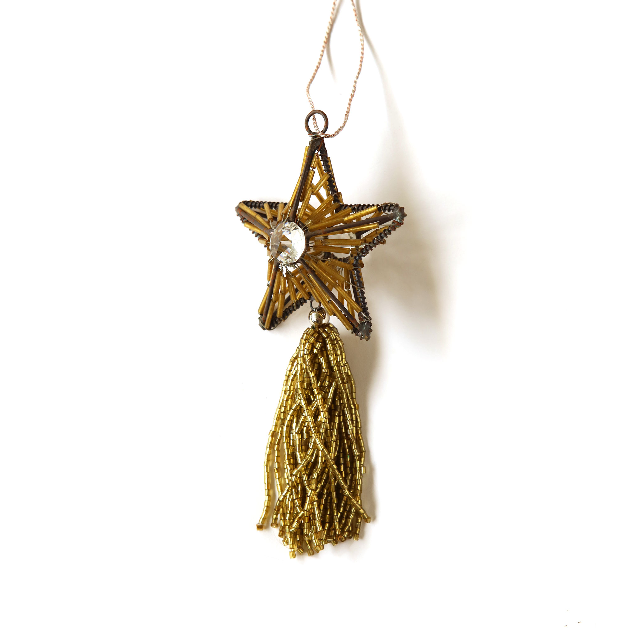 Anhänger 'Stern' mit Quaste, gold, H 15 cm, B 8 cm