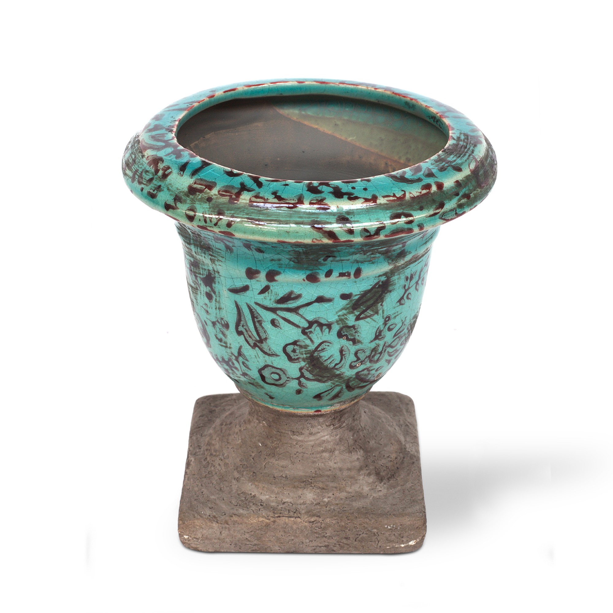 Keramikkelch, türkis, Ø 12 cm, H 12 cm