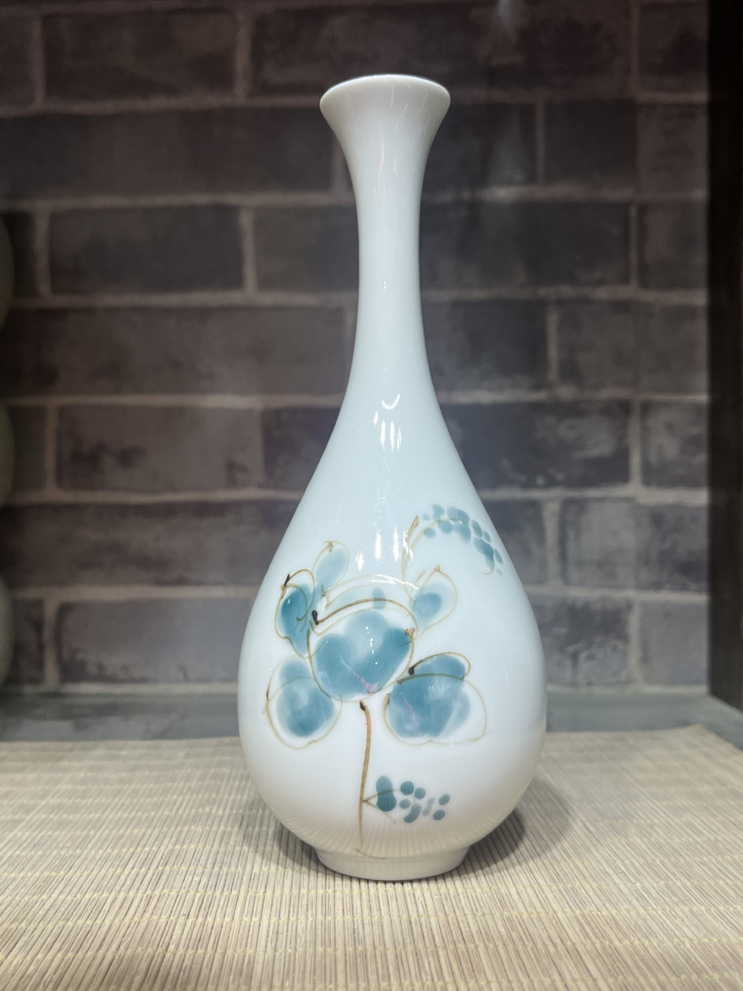 Keramikvase 'Flower', handbemalt, Ø 7 cm, H 18 cm