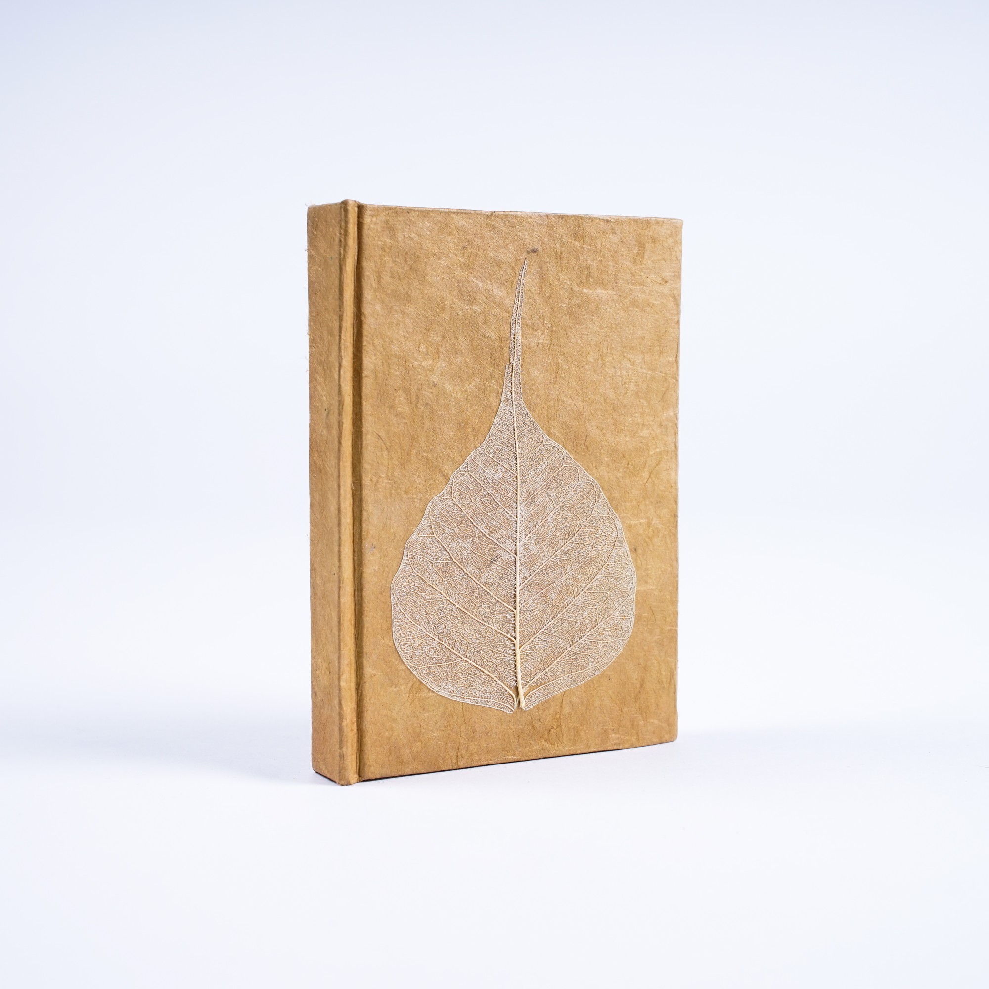 Notizbuch 'Blatt' aus handgeschöpftem Papier, beige, B 8 cm, H 11,5 cm