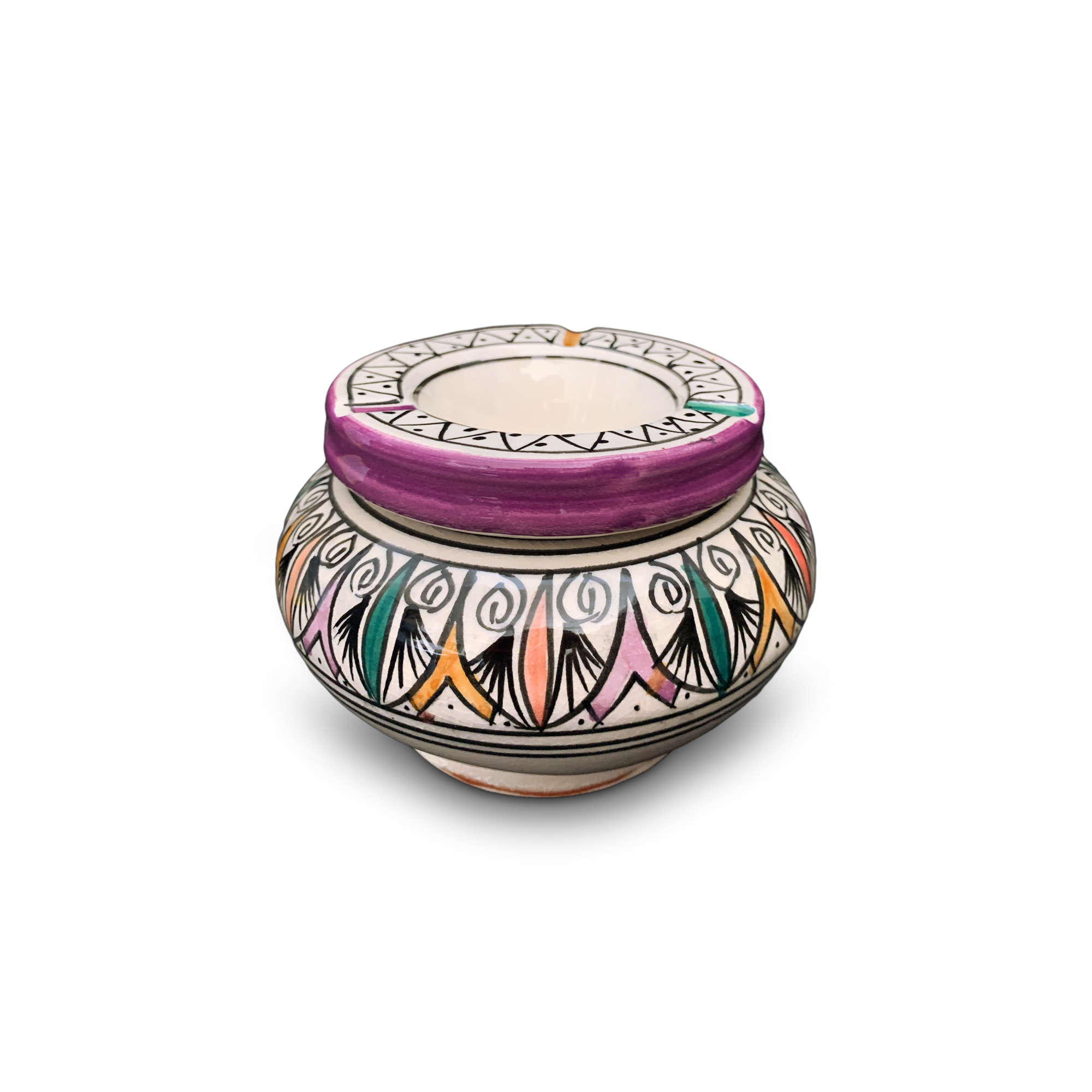 Wind-Aschenbecher, lila, multicolor, H 8 cm, Ø 12 cm