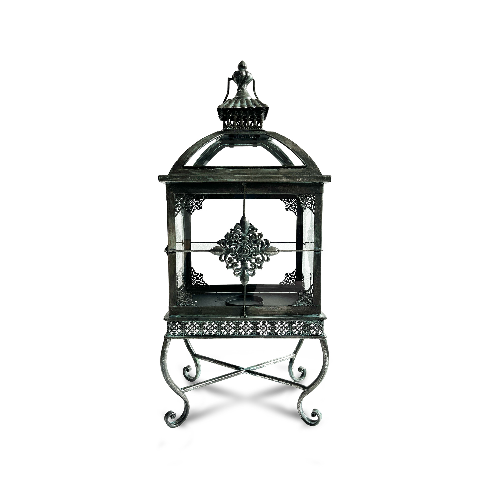 Laterne 'Serge', aus Metall und Glas, H 76 cm, B 35 cm, L 25 cm