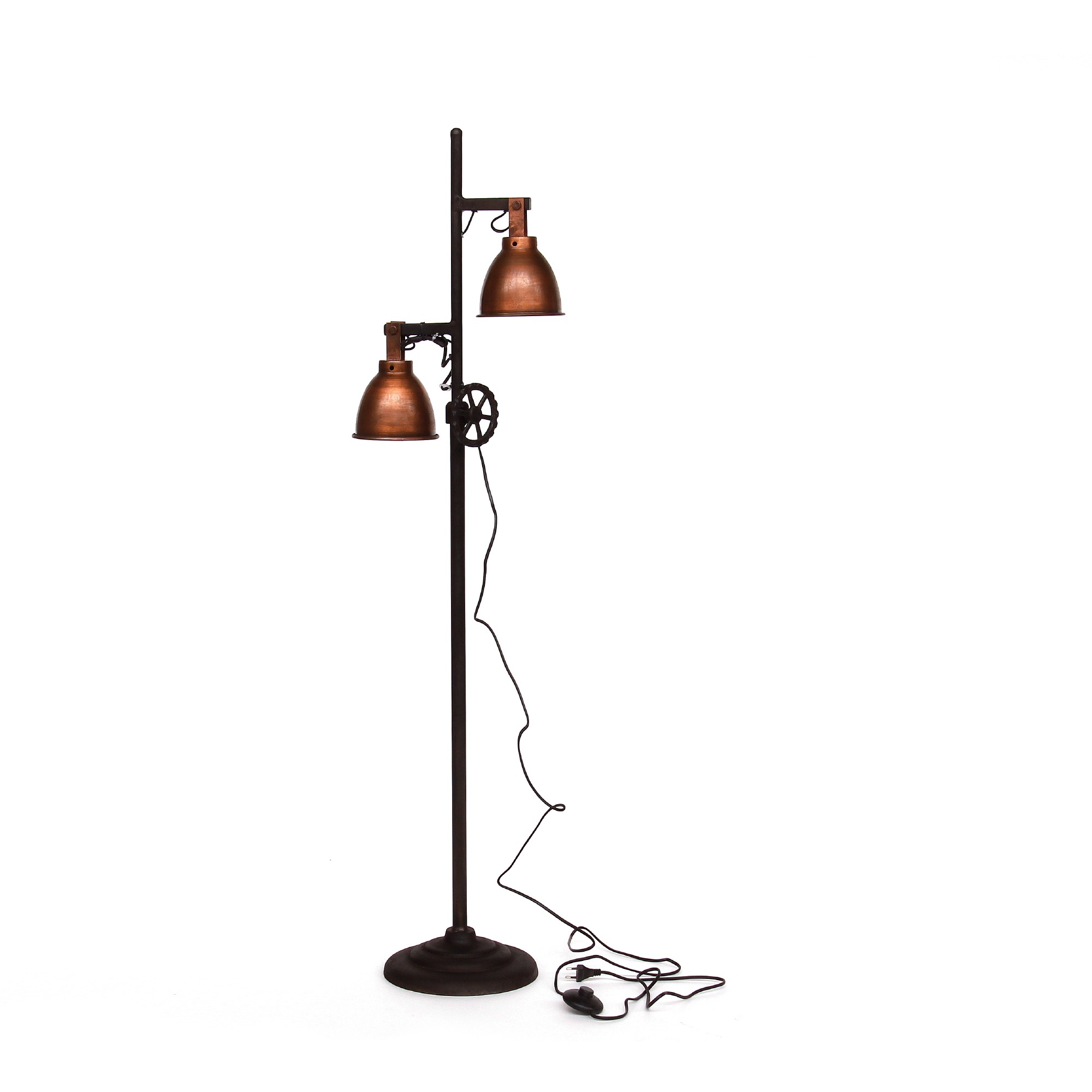 2er Stehleuchte 'Kate', kupfer, schwarz, T 30 cm, B 35 cm, H 146 cm