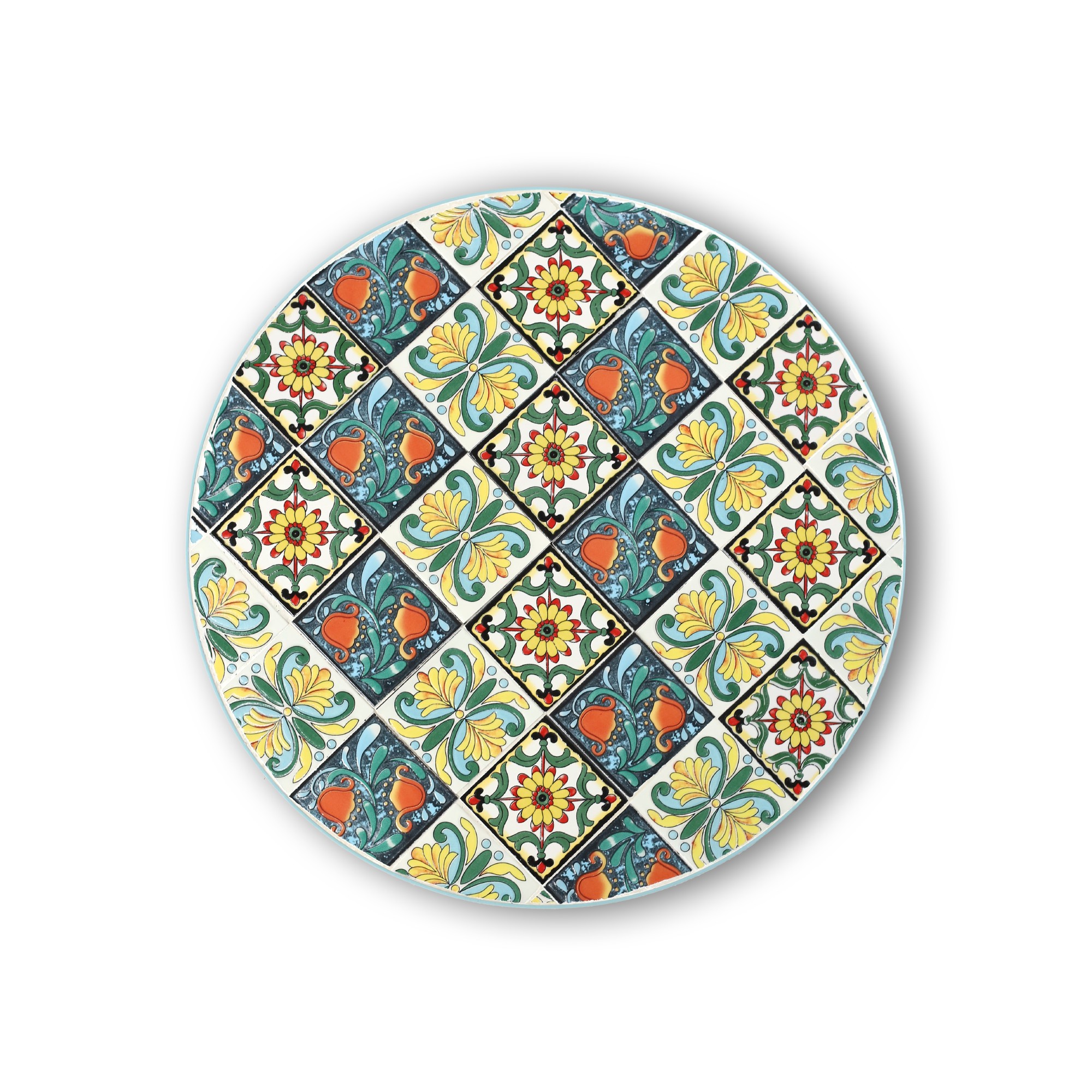 Kacheltisch 'Julie', blau, multicolor, Ø 60 cm, H 71 cm