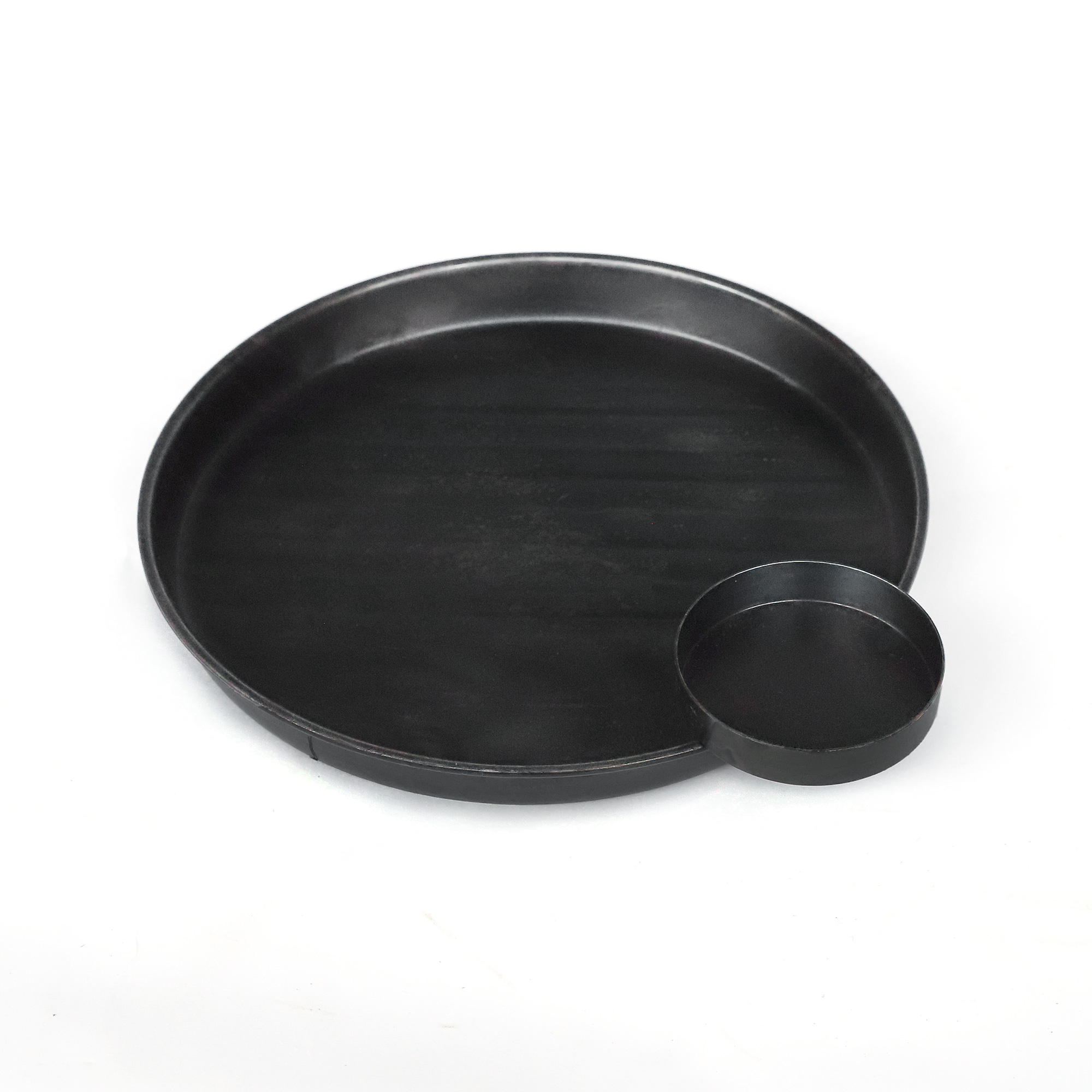 Runde Ablage aus Eisen L, anthrazit, B 31 cm, L 26 cm, H 5 cm