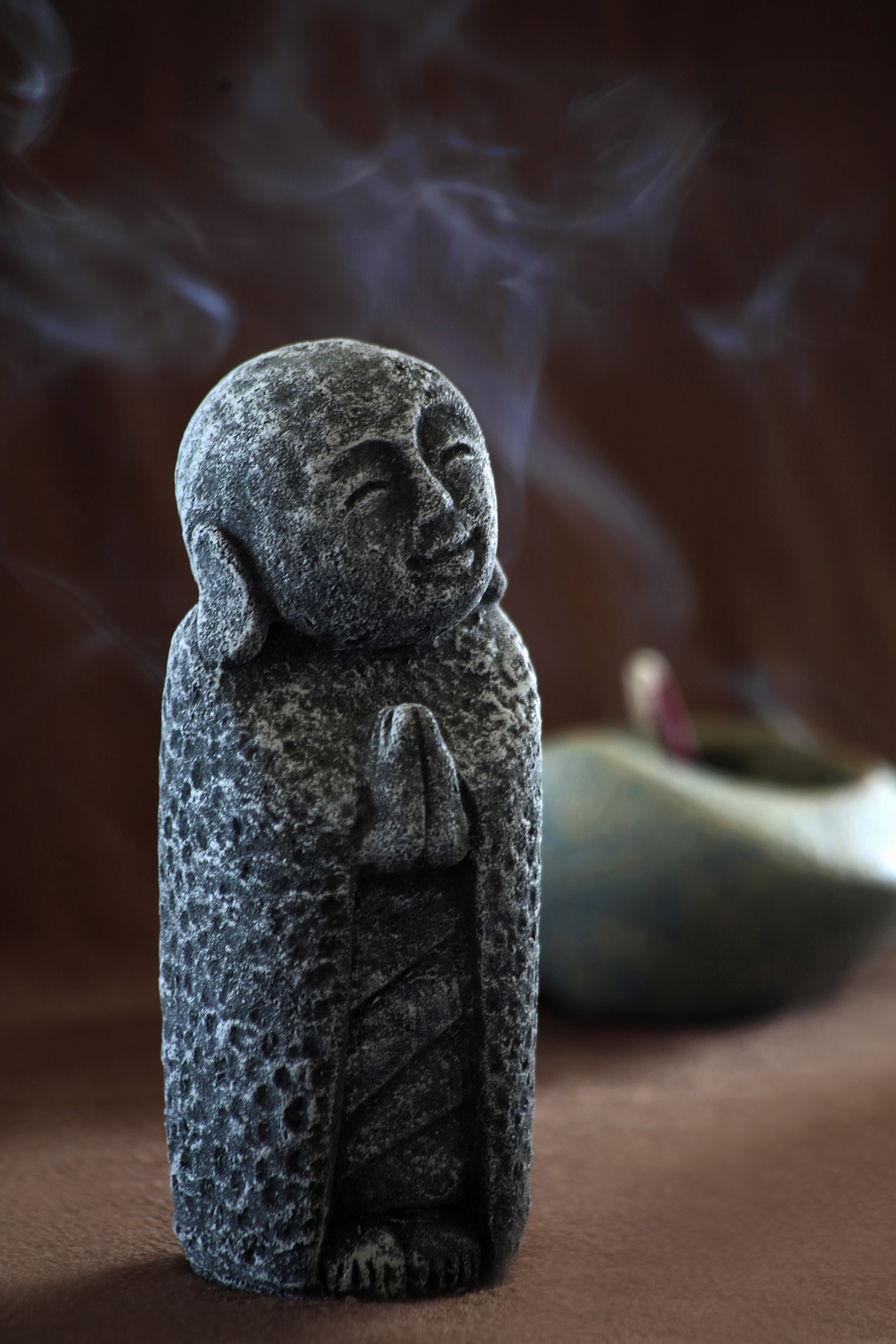 Zementfigur 'Jizo', H 20 cm, L 8 cm, B 8 cm