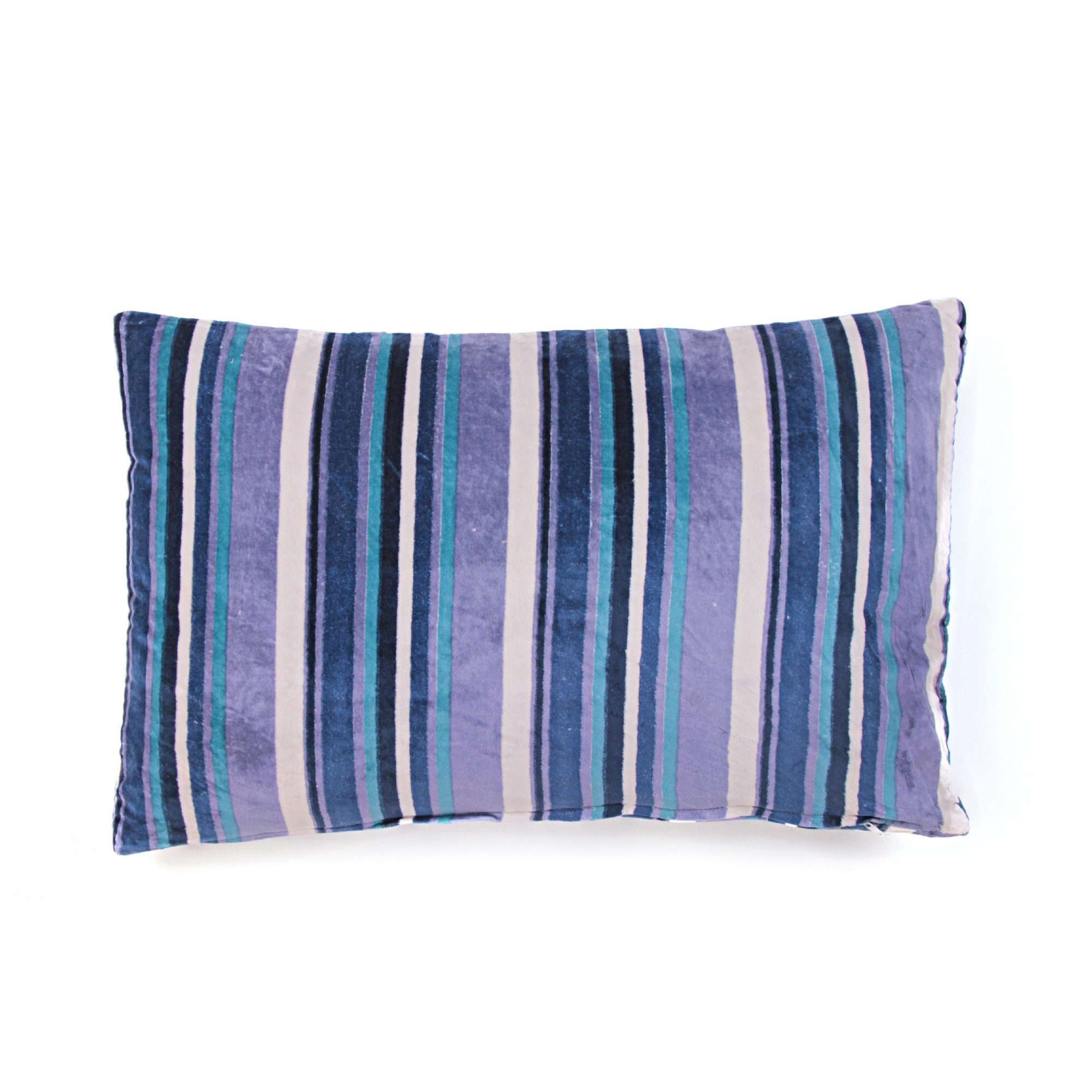Samt-Kissen 'Lines', blau, B 55 cm, H 35 cm