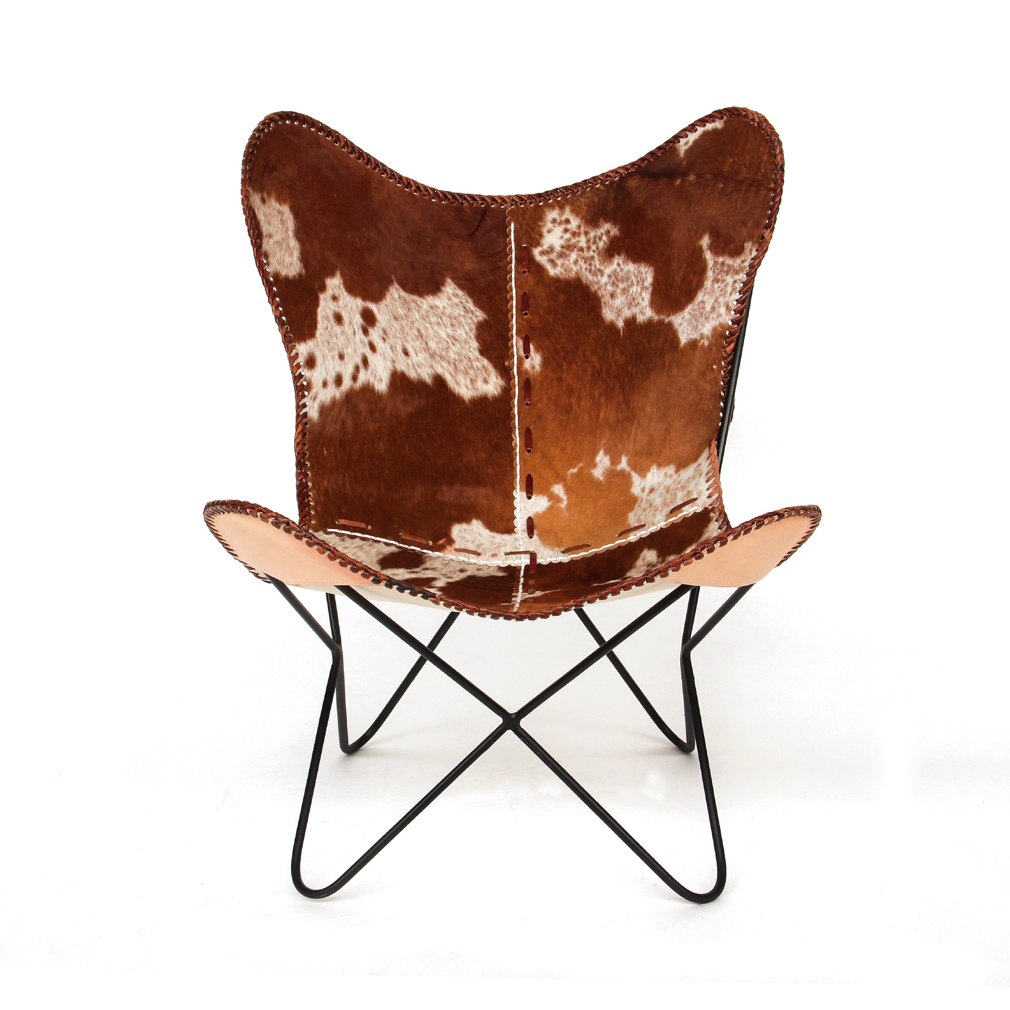 Lounger 'Mark', braun-weiß, T 70 cm, B 76 cm, H 92 cm