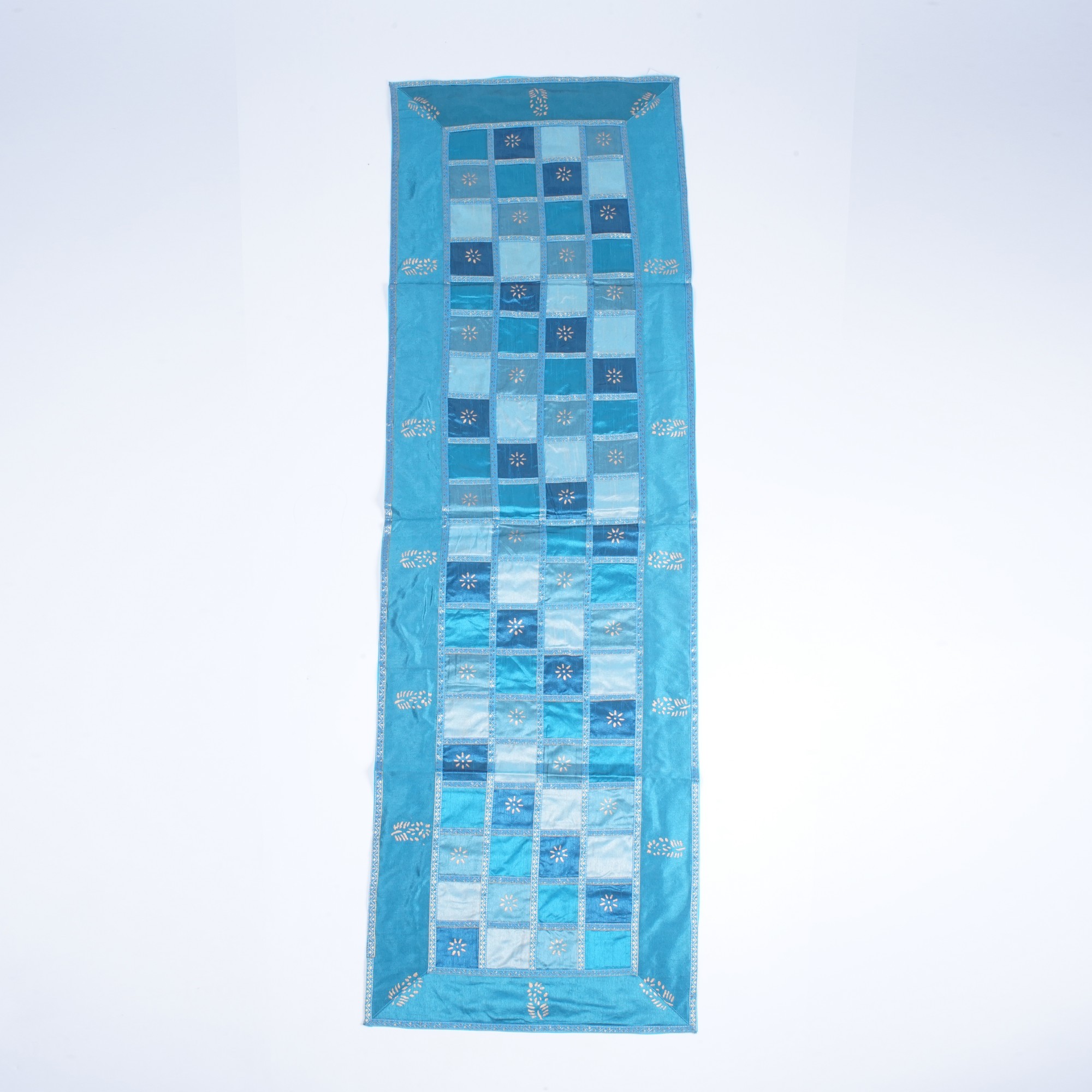 Tischläufer 'Chess', türkis, L 150 cm, B 40 cm