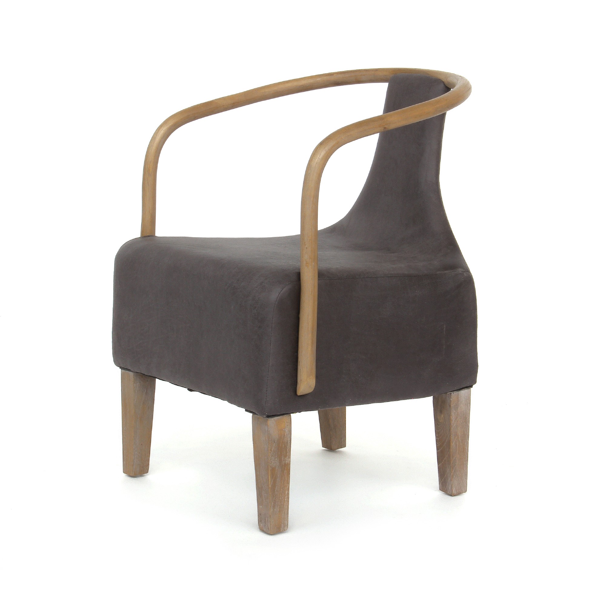 Clubsessel 'Gent', grau, natur, B 55 cm, T 55 cm, H 75 cm