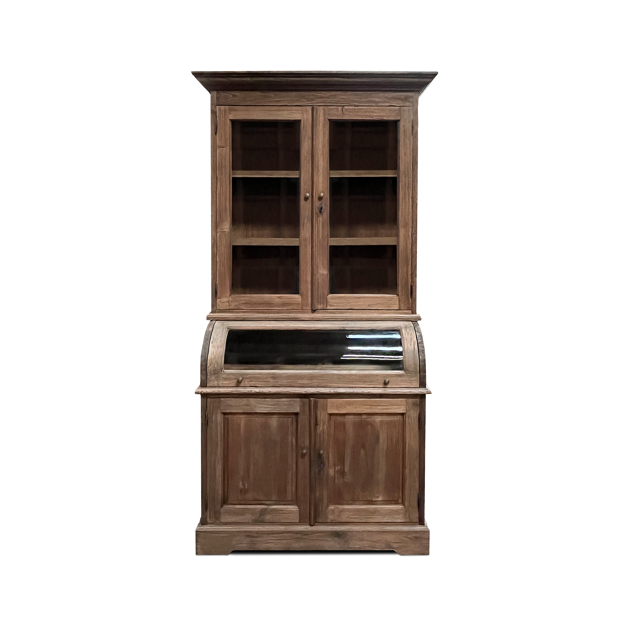 Vitrinenschrank 'Berkop', aus recyceltem Teak, H 215 cm, B 100 cm, L 50 cm