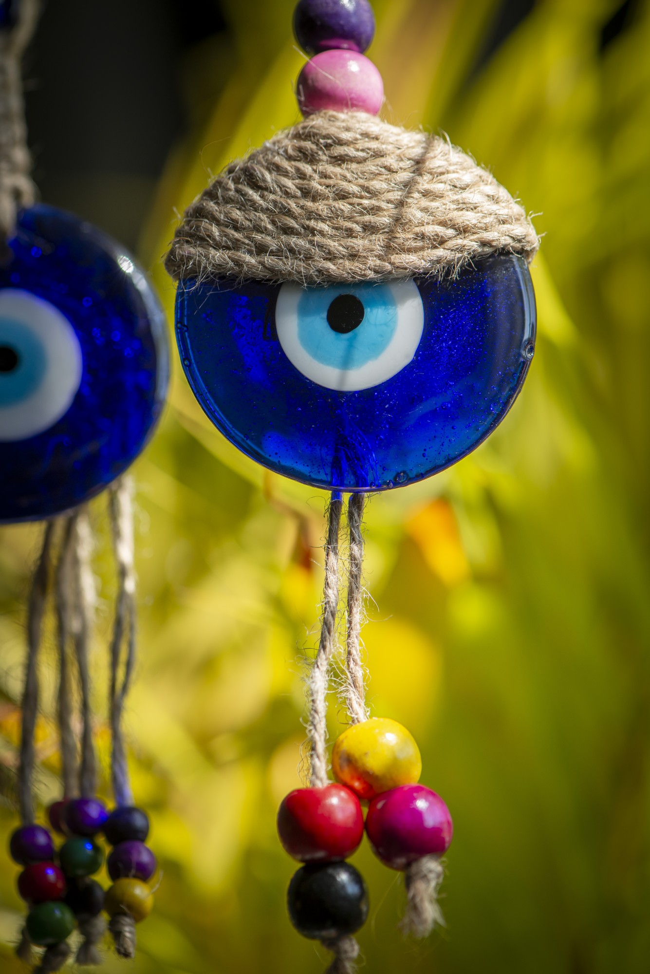 Anhänger 'Evil Eye', aus Glas, Ø 6 cm, H 25 cm