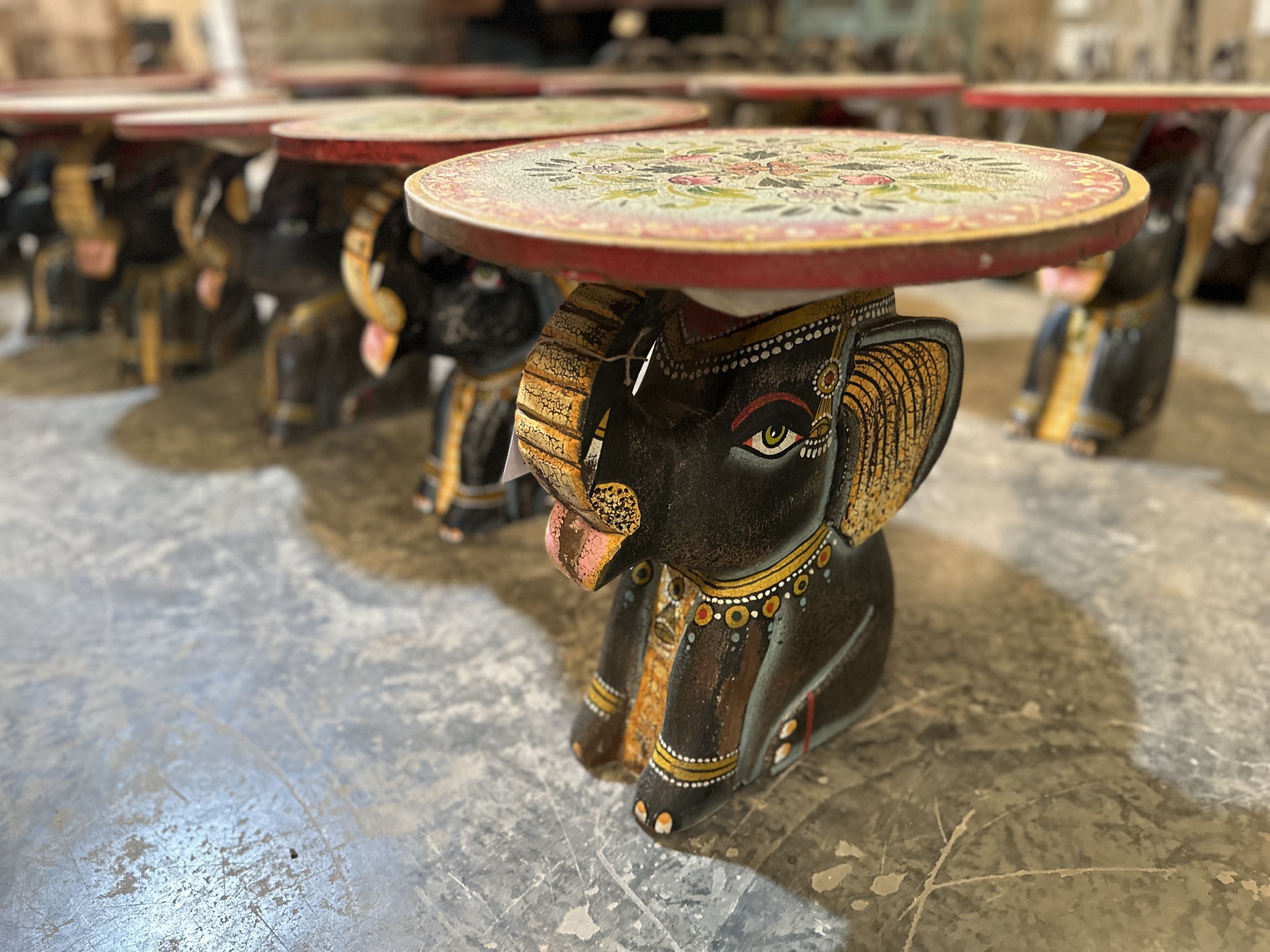 Beistelltisch 'Elefant', multicolor, Ø 39 cm, H 40 cm