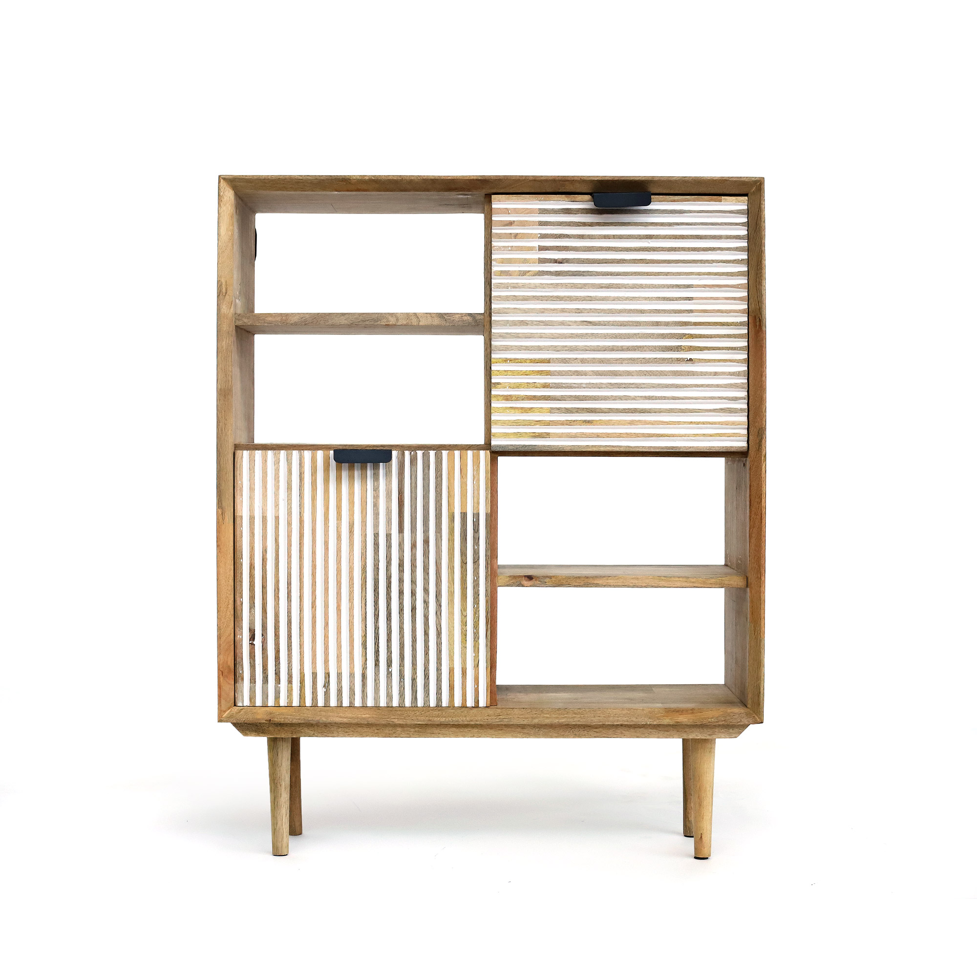 Regalkommode aus Mangoholz, B 73 cm, L 27 cm, H 90 cm