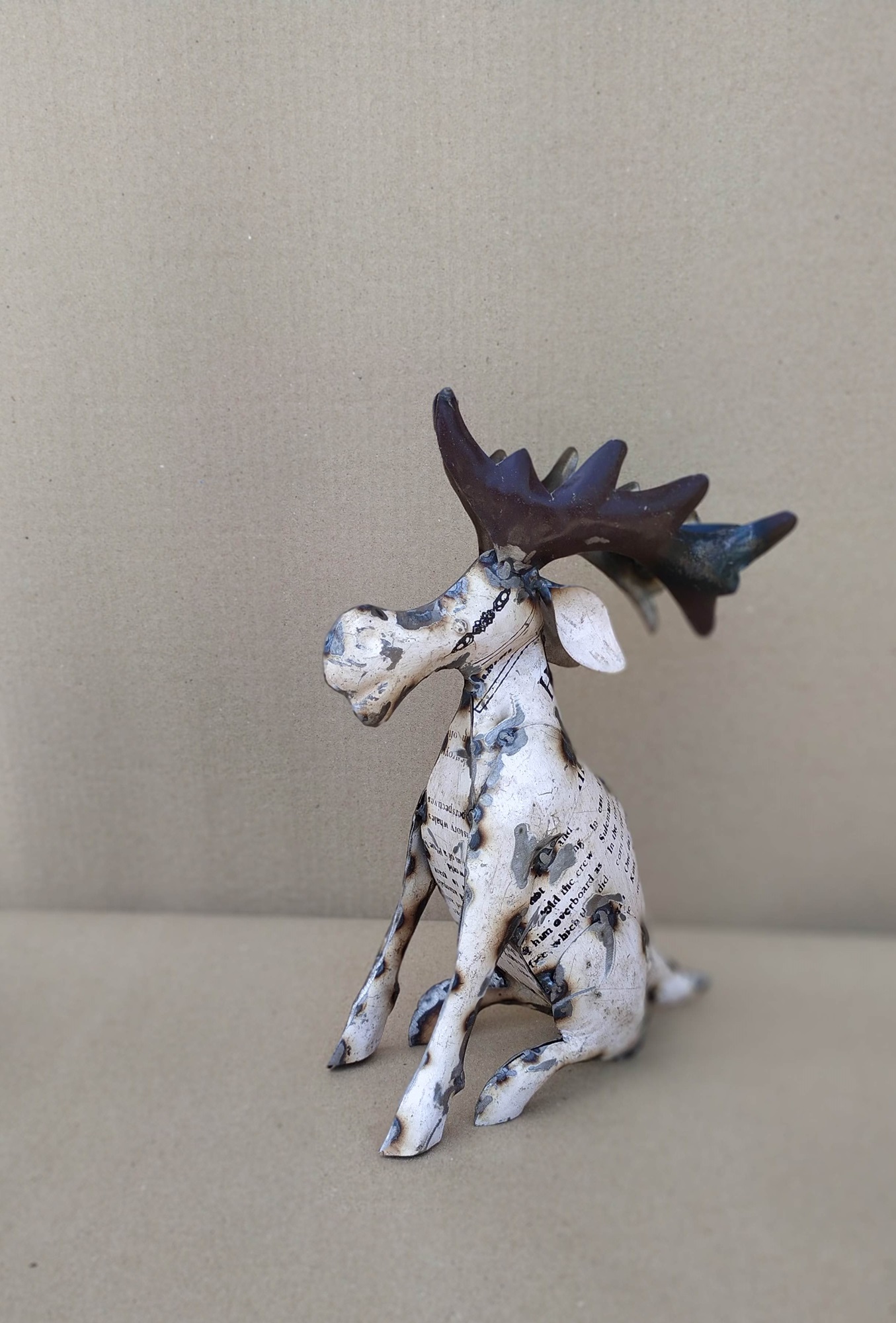Metallfigur 'Rentier', weiß, multicolor, H 32 cm, B 25 cm, L 9 cm