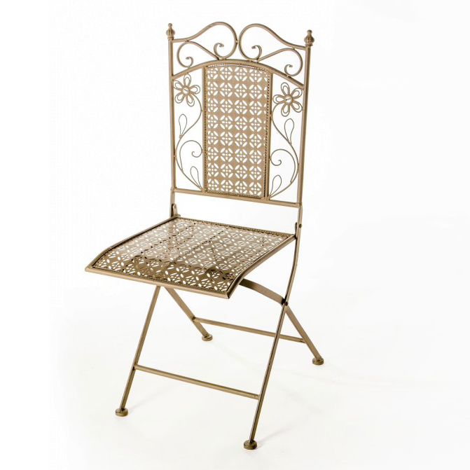 Klappstuhl 'Antoinette', hellbraun, B 38 cm, H 93 cm, L 39 cm
