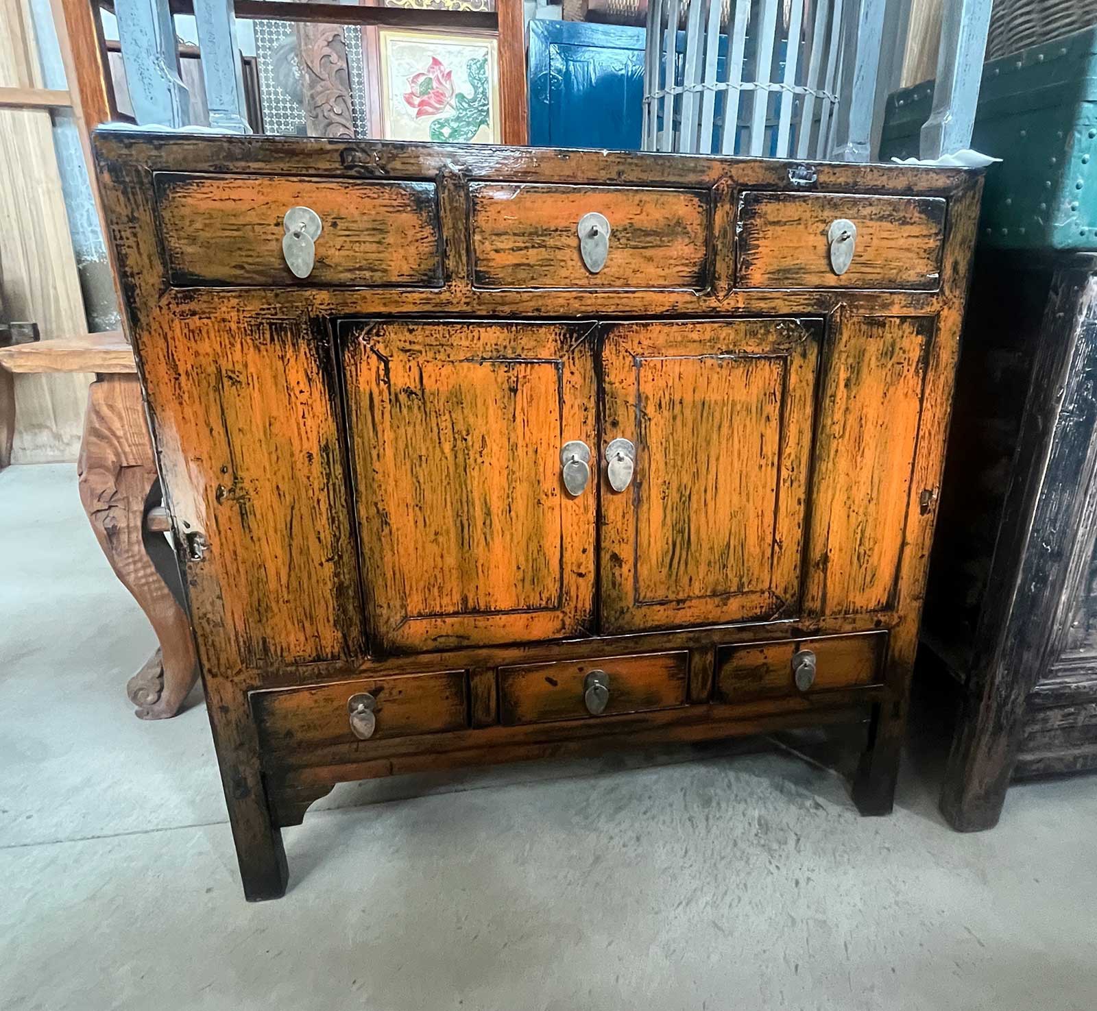 Einzelstück chinesisches Sideboard, B 103 cm, T 36 cm, H 65 cm