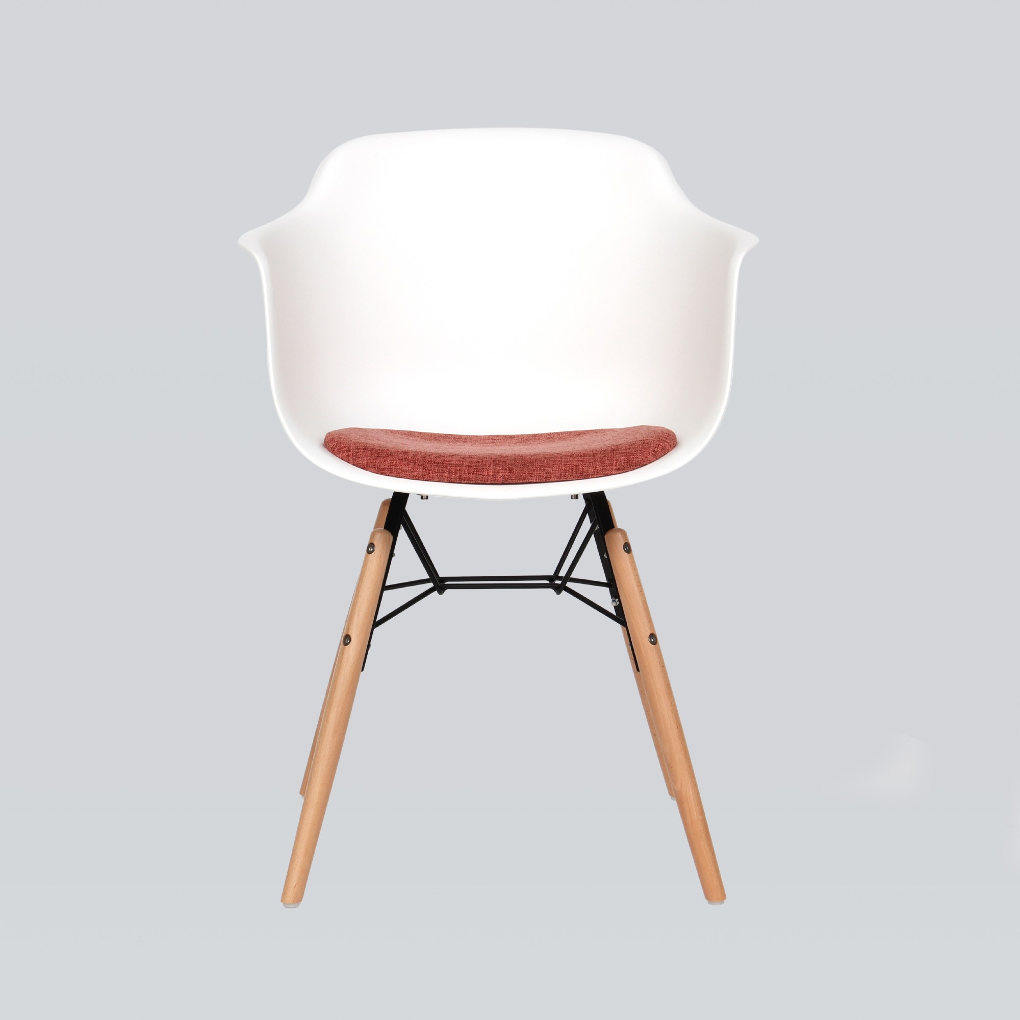 Stuhl 'Plomo', weiß, braun, orange, T 51 cm, B 59 cm, H 80 cm