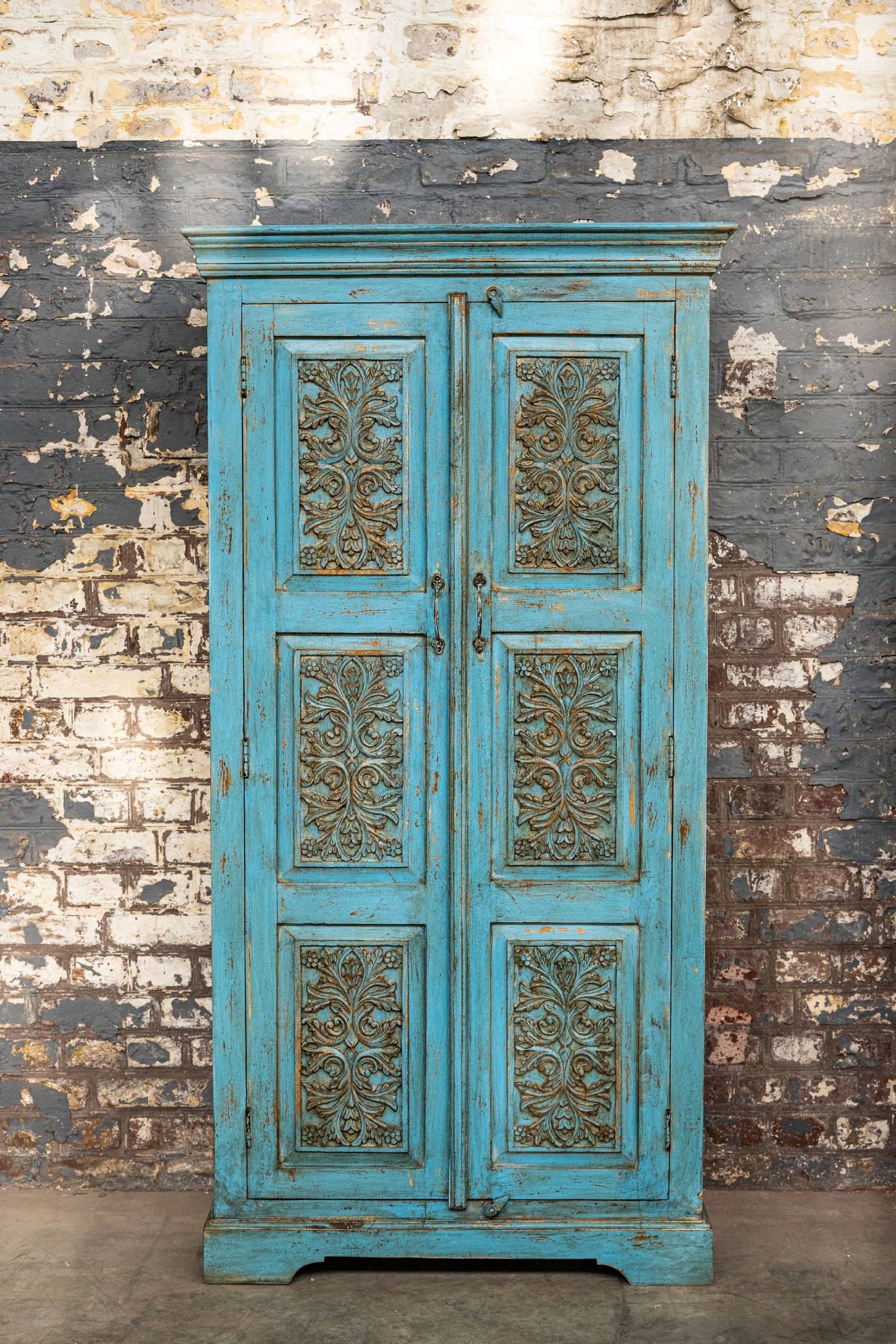 Schrank 'Karana', 2 Türen, blau, H 182 cm, B 93 cm, T 41 cm