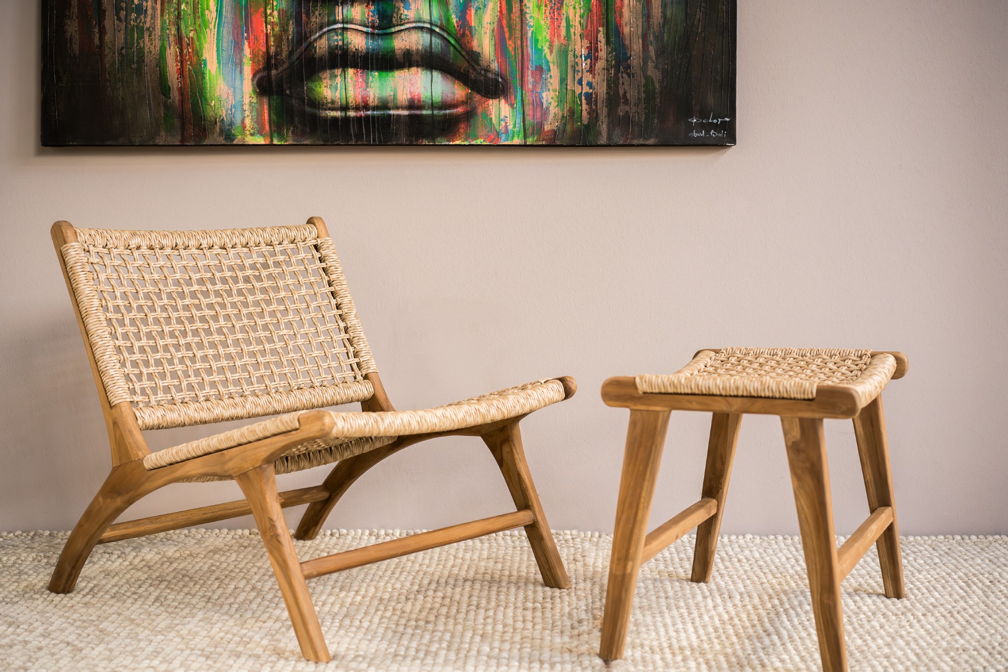 Lounge-Sessel 'Driessen' aus Teak, natur, B 65 cm, H 70 cm, L 78 cm