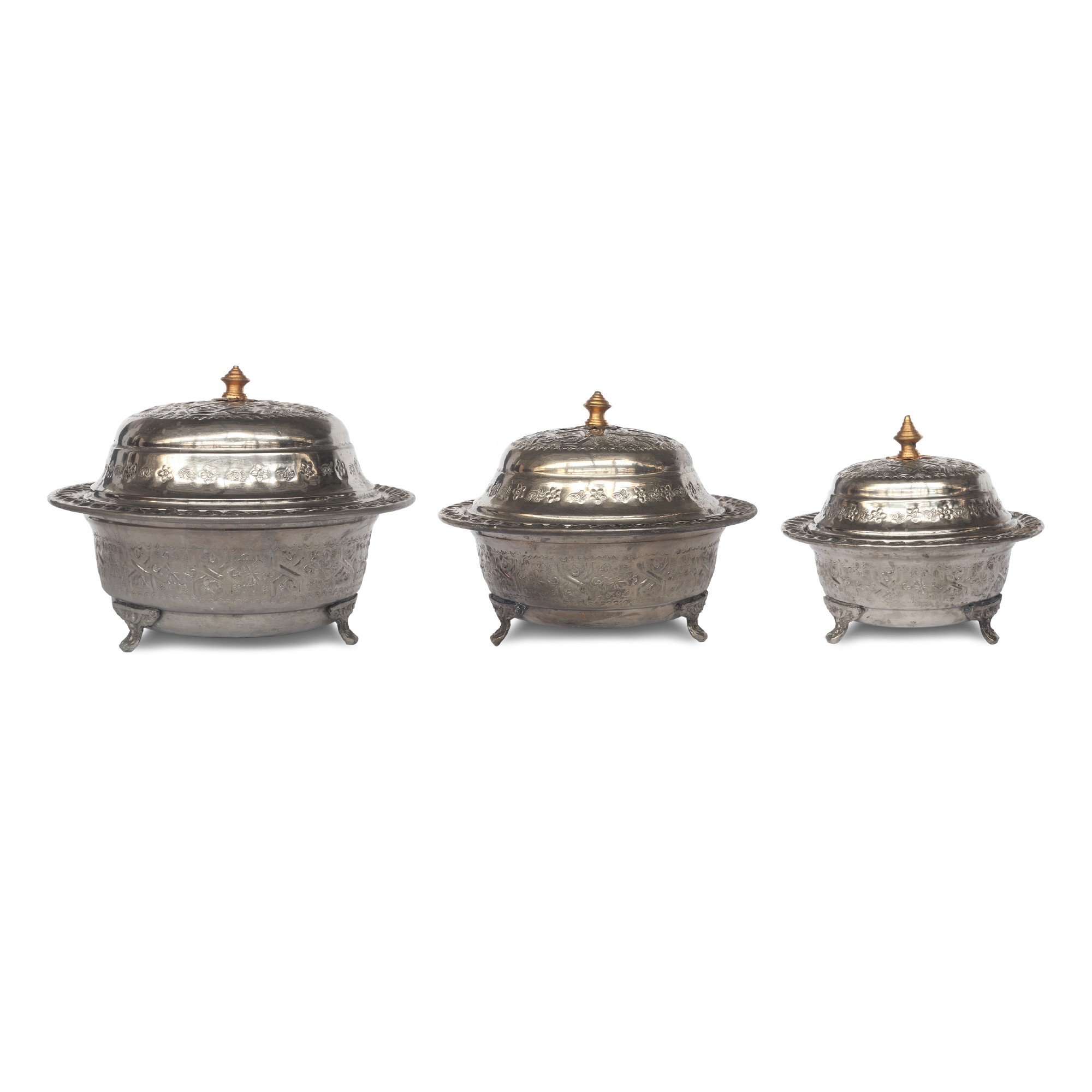 Deckeldosen-Set Tee-Zeremonie, silber
