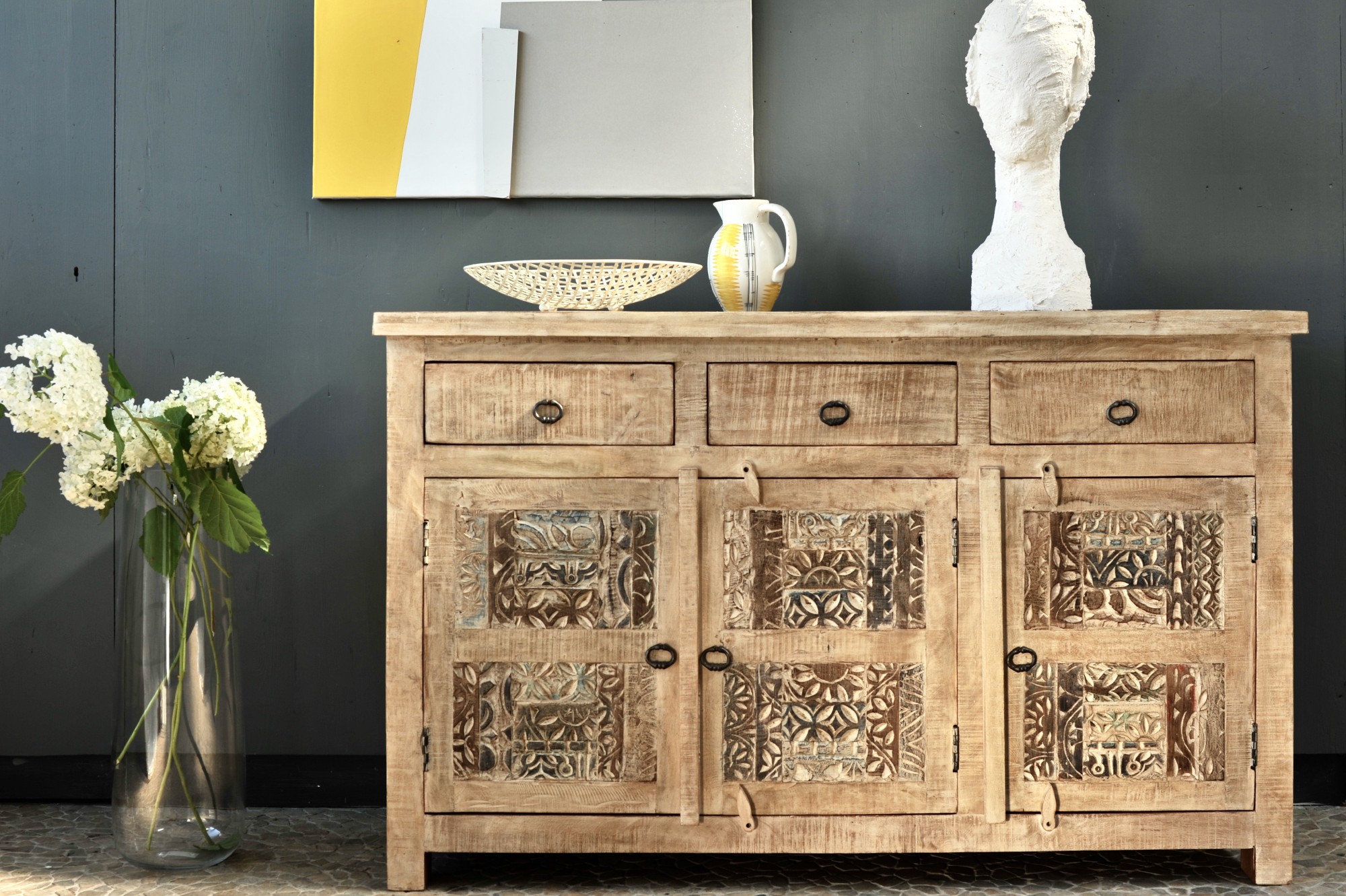 Sideboard 'Sharina', natur, T 40 cm, B 145 cm, H 90 cm