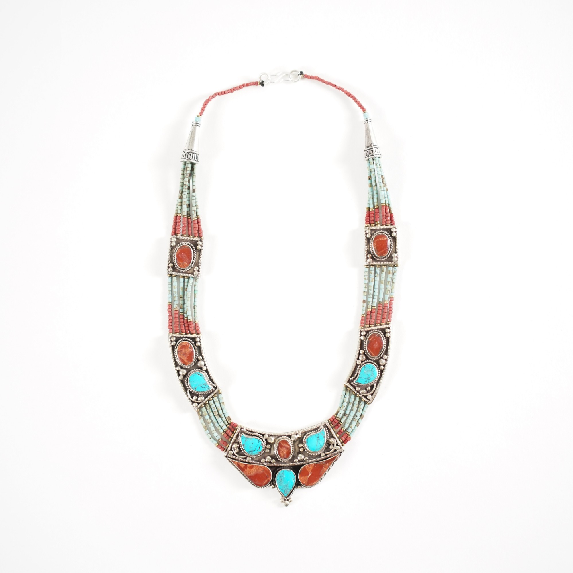 Collier "Red Clay", türkis, L 50 cm