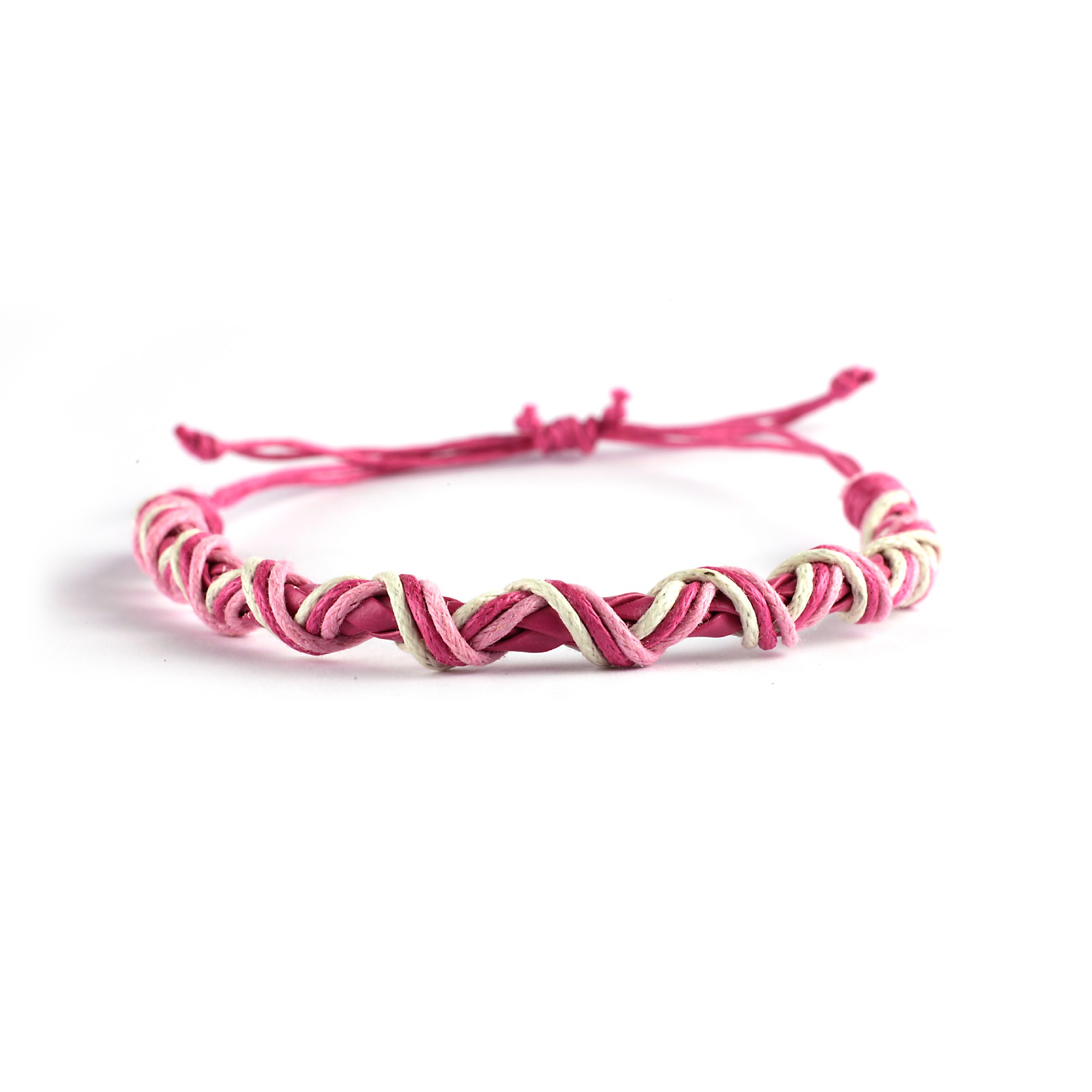 Armband geflochten, pink, Ø 10 cm