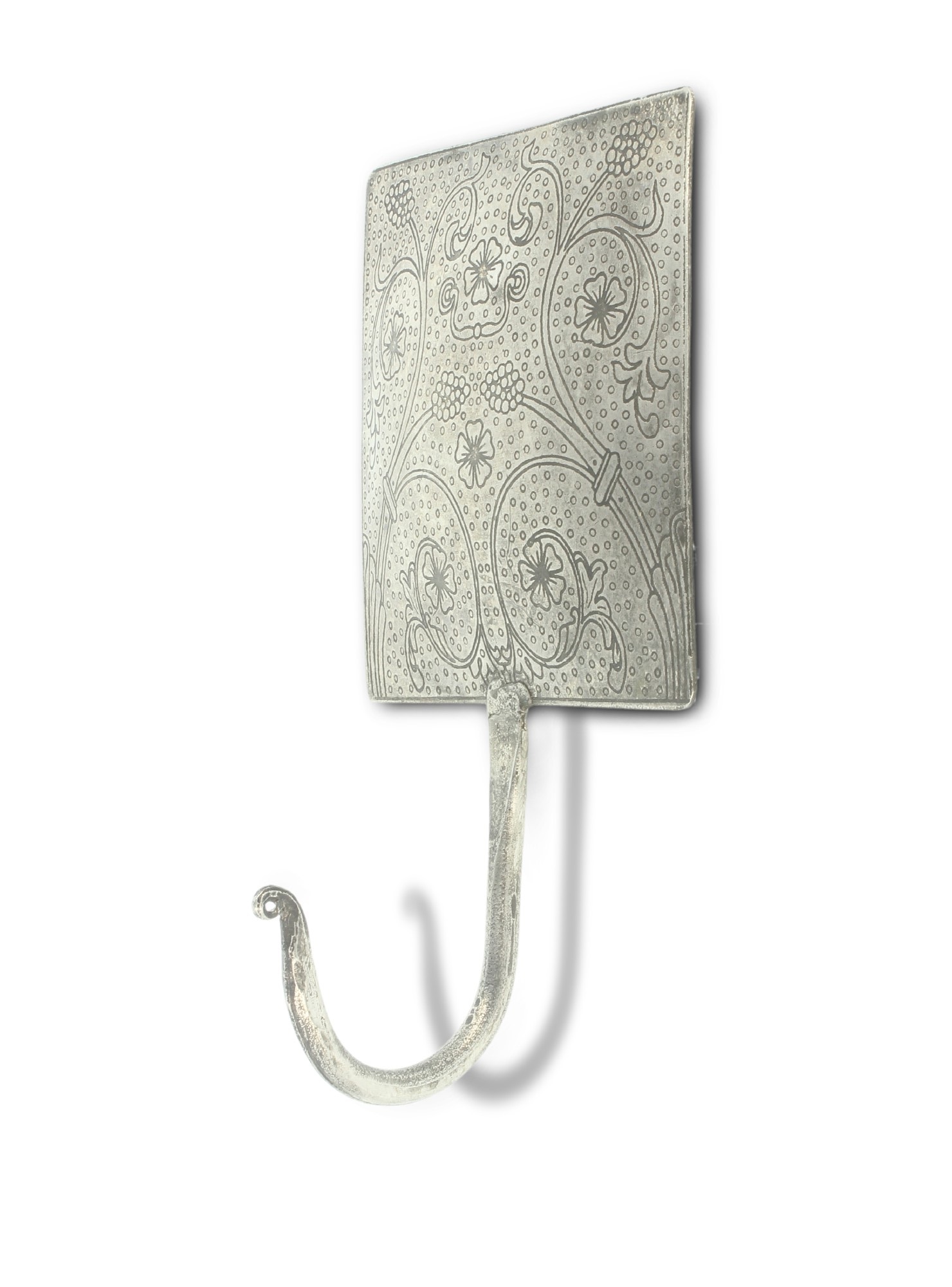 Wandhaken quadratisch, silber, L 10 cm, B 10 cm