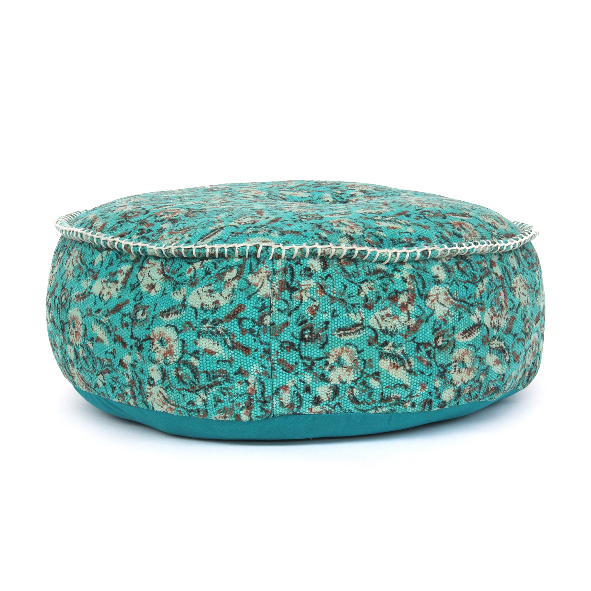 Sitzpouf 'Jhansi', türkis, Ø 60 cm, H 20 cm