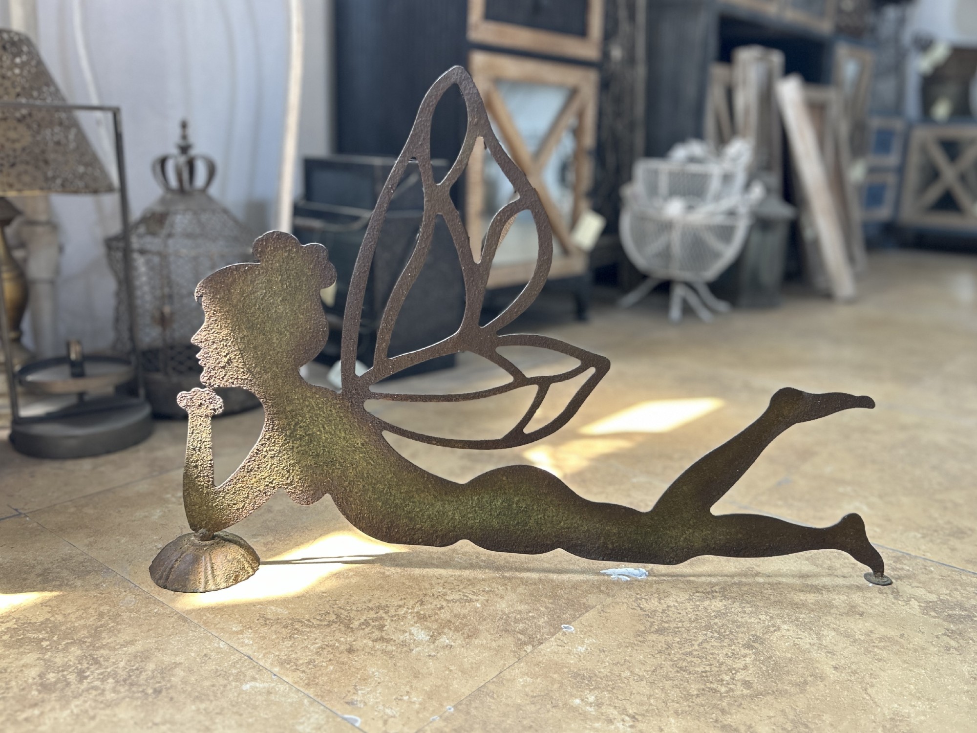 Figur 'Elfe' aus Eisen, B 63 cm, T 9 cm, H 41 cm
