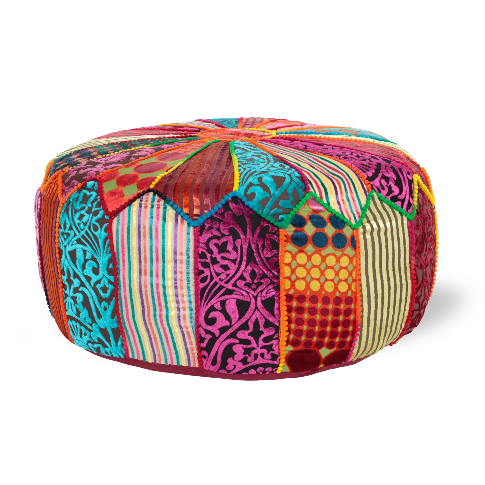 Pouf 'Patchwork', multicolor, Ø 60 cm, H 30 cm